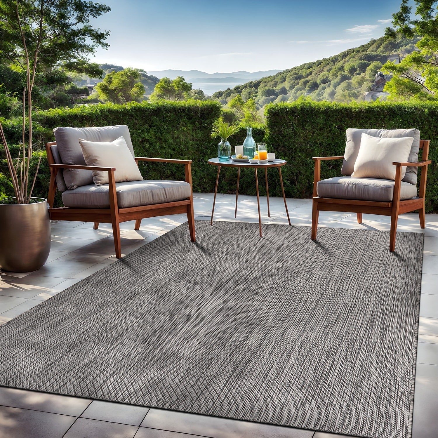 Tapis lavable Aloha pour intérieur et extérieur, résistant, pour terrasse, salon