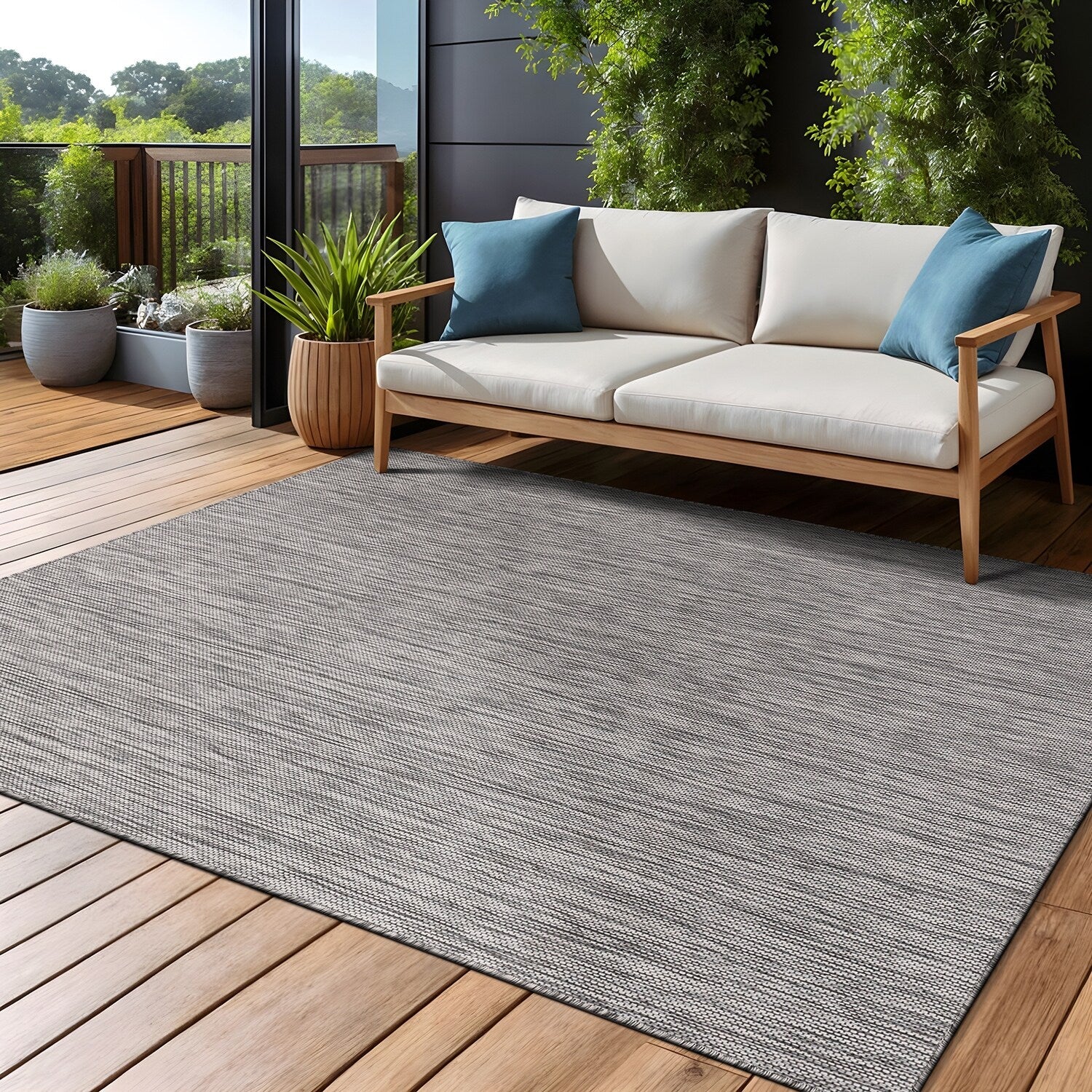 Tapis lavable Aloha pour intérieur et extérieur, résistant, pour terrasse, salon