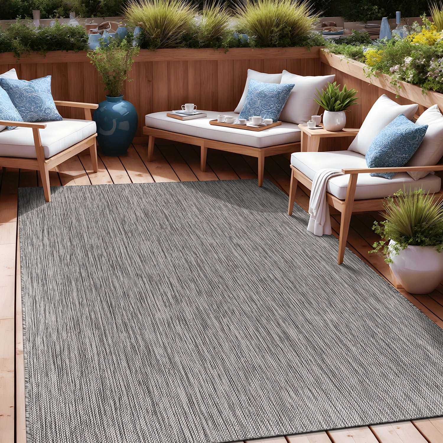 Tapis lavable Aloha pour intérieur et extérieur, résistant, pour terrasse, salon