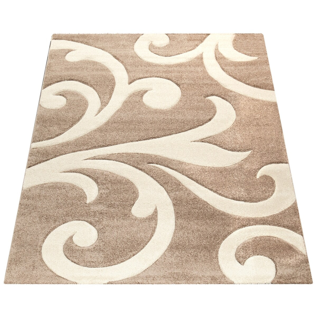 Tapis moderne à motif floral avec contour découpé