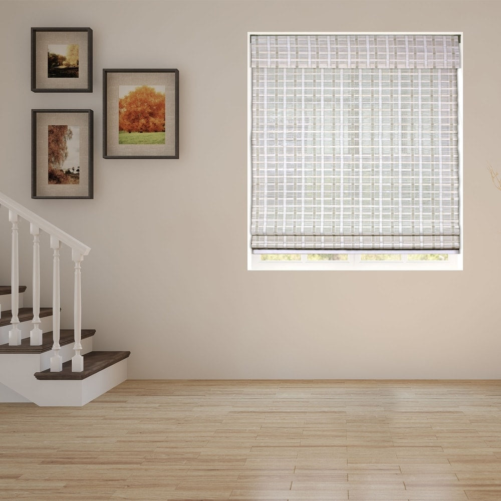 Stores Arlo en bambou blanchi à la chaux, hauteur 74 pouces