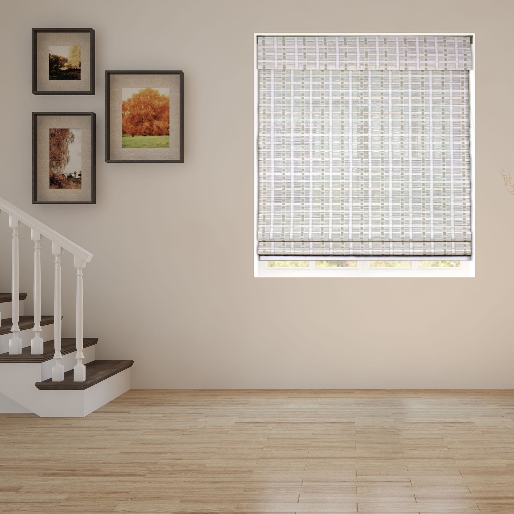 Store romain Arlo sans fil en bambou blanchi à la chaux de 60 pouces