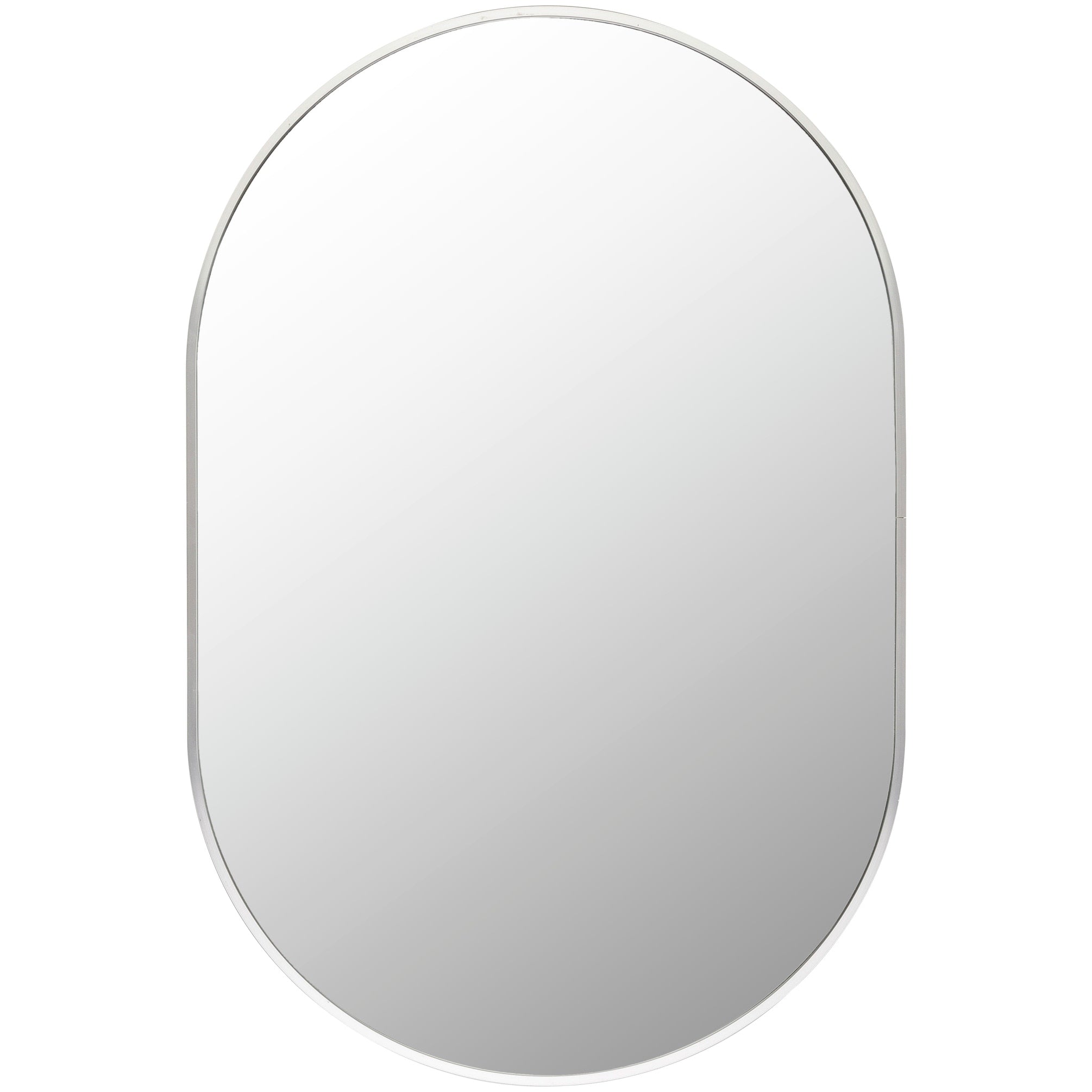 Miroir d'appoint ovale moderne en aluminium Livabliss Aranya en forme de pilule
