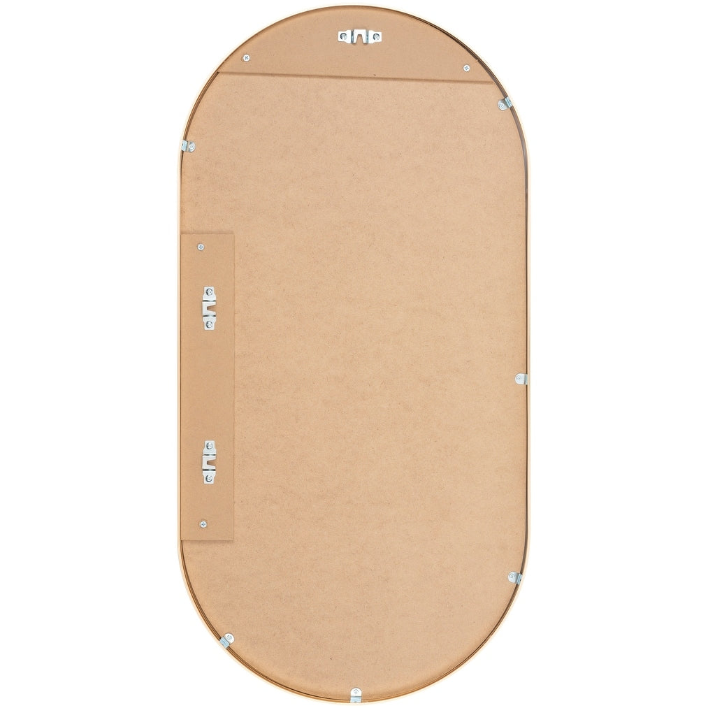 Miroir d'appoint ovale moderne en aluminium Livabliss Aranya en forme de pilule