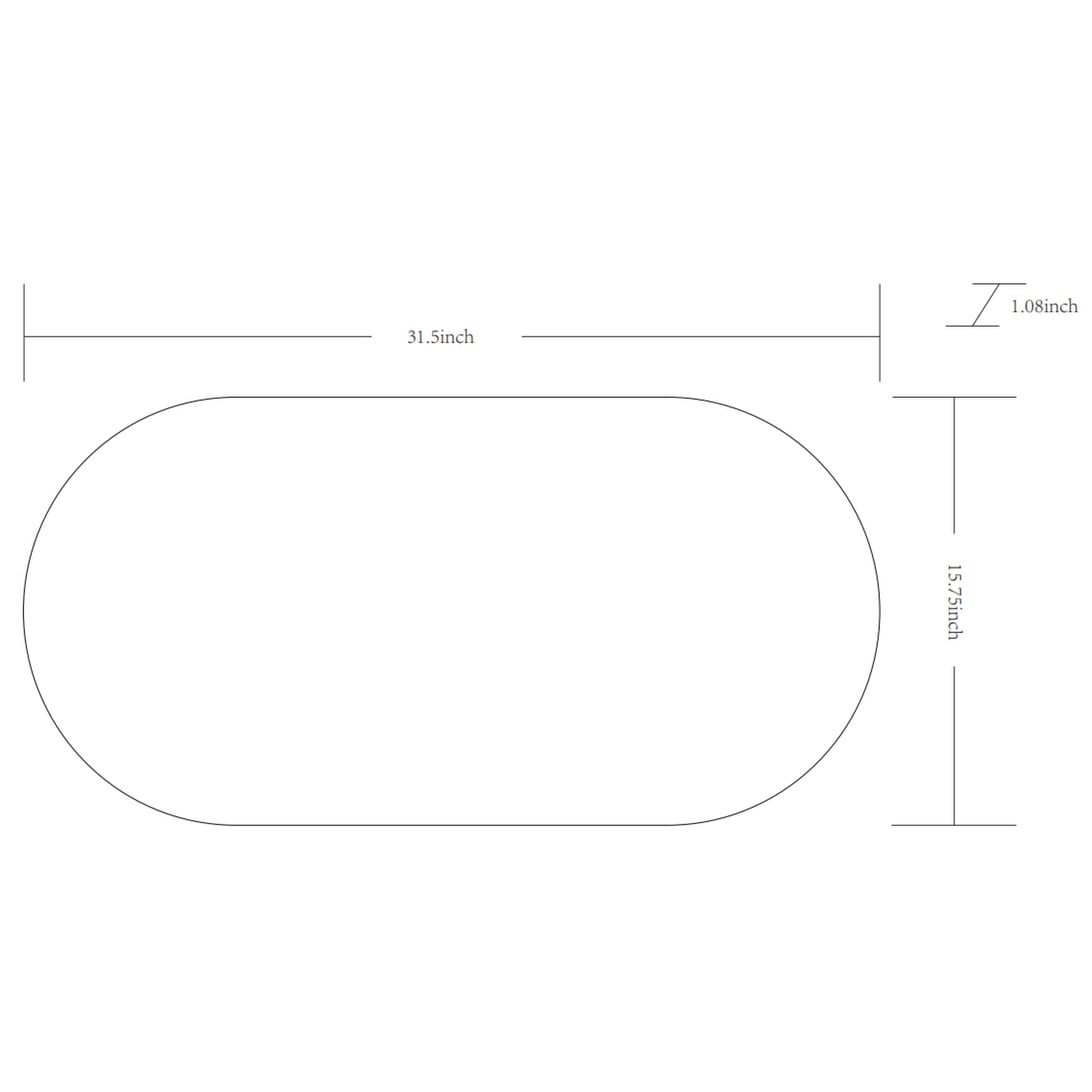 Miroir d'appoint ovale moderne en aluminium Livabliss Aranya en forme de pilule
