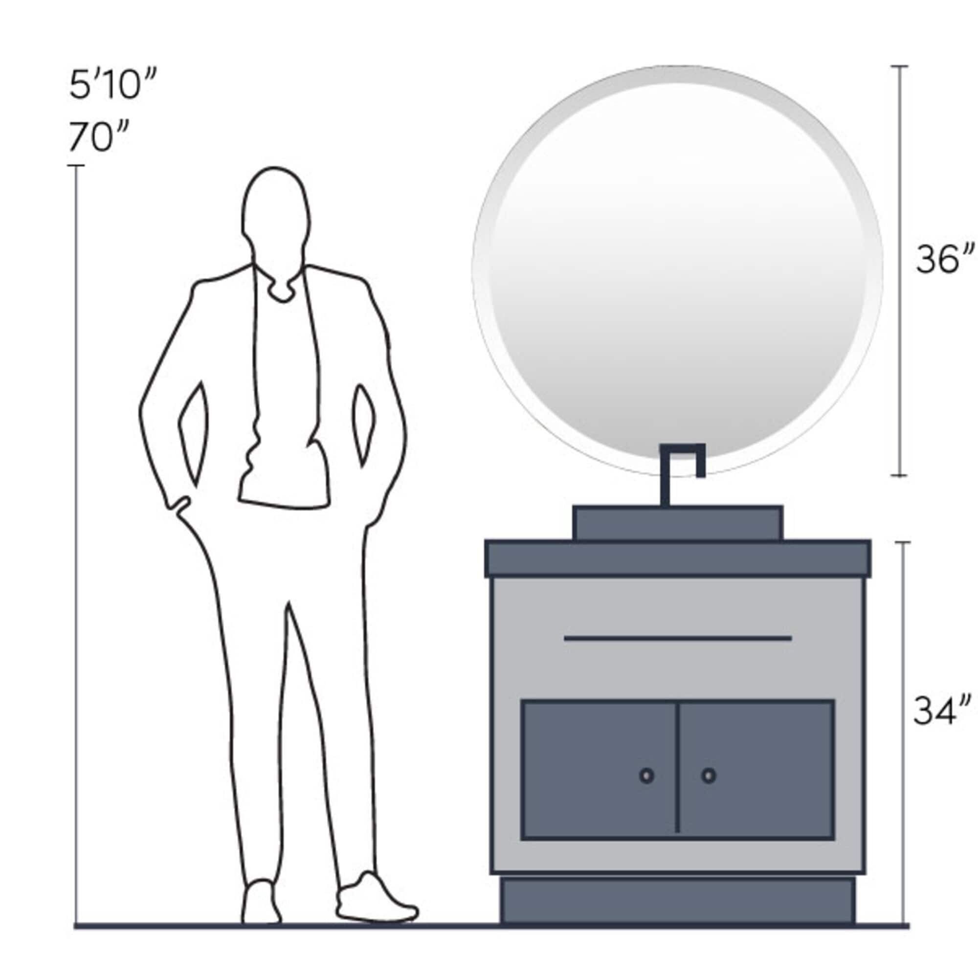 Miroir rond biseauté moderne Mei d'Artistic Weavers