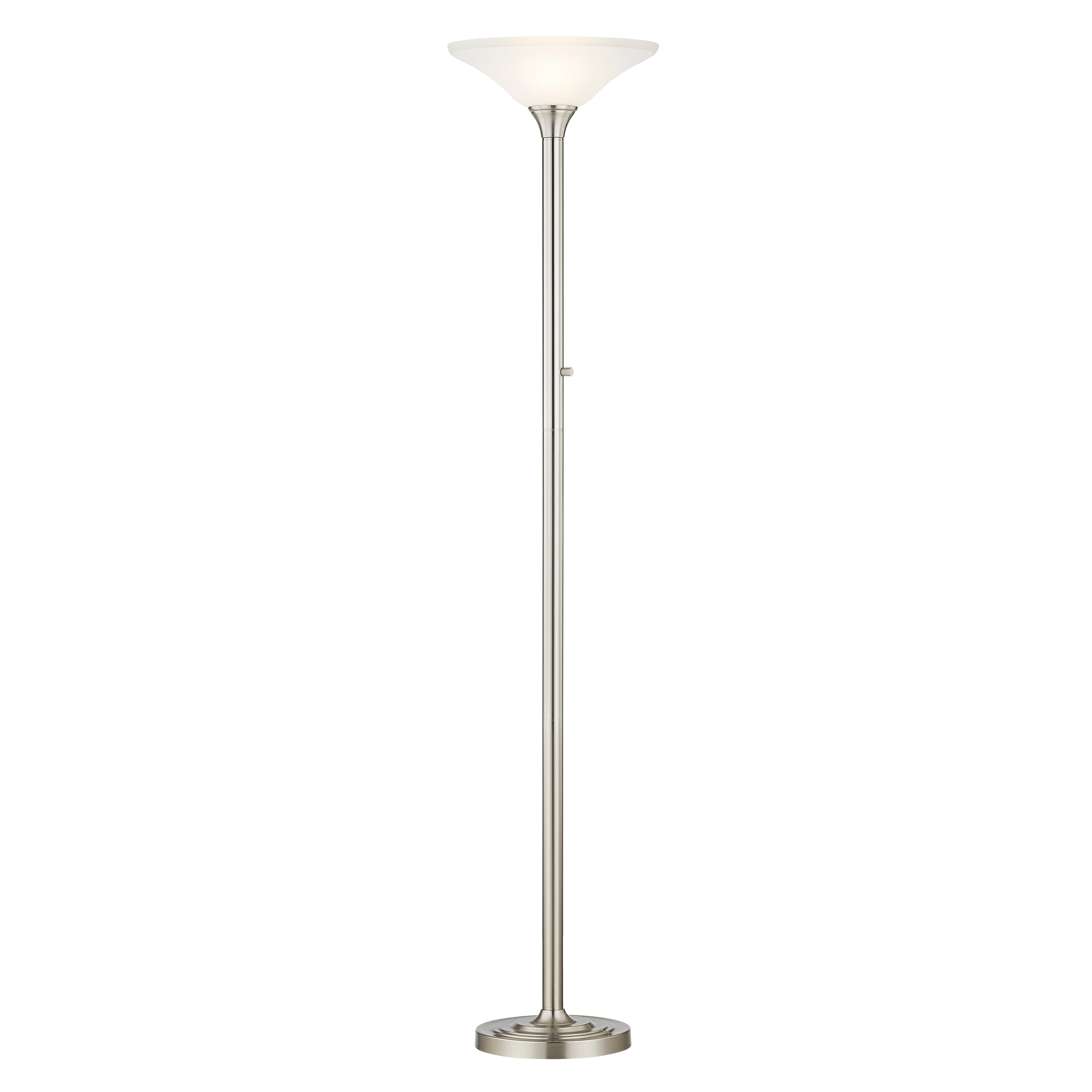 Lampadaire torche à LED Artiva USA 71 avec abat-jour en verre martelé - 71