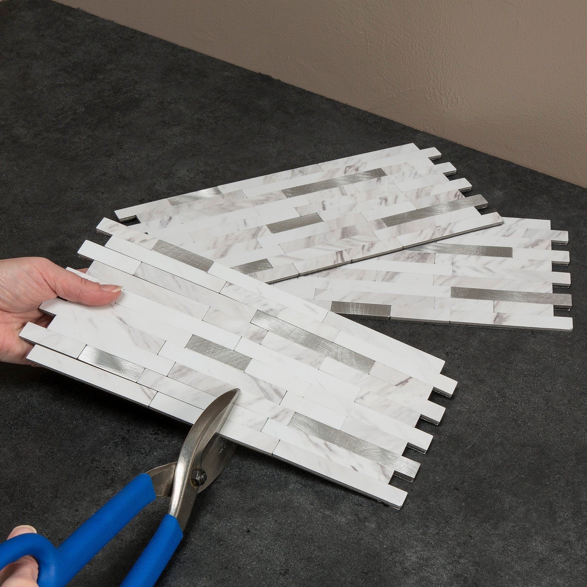 Carrelage mural adhésif Aspect Collage