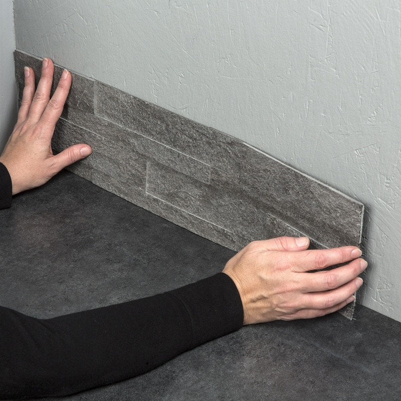 Carrelage de crédence de cuisine en pierre surélevée autocollante Aspect