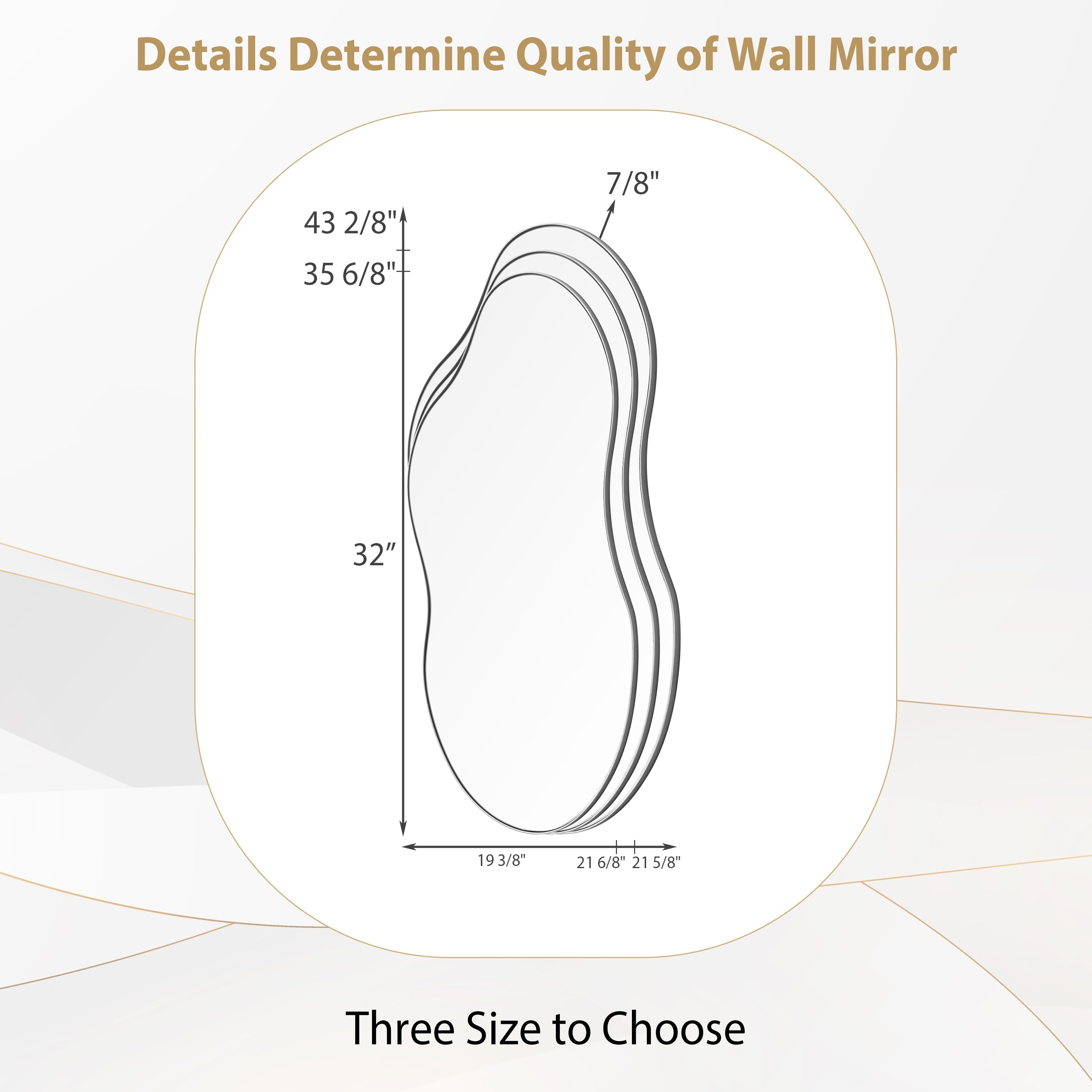 Miroir mural asymétrique ondulé antique