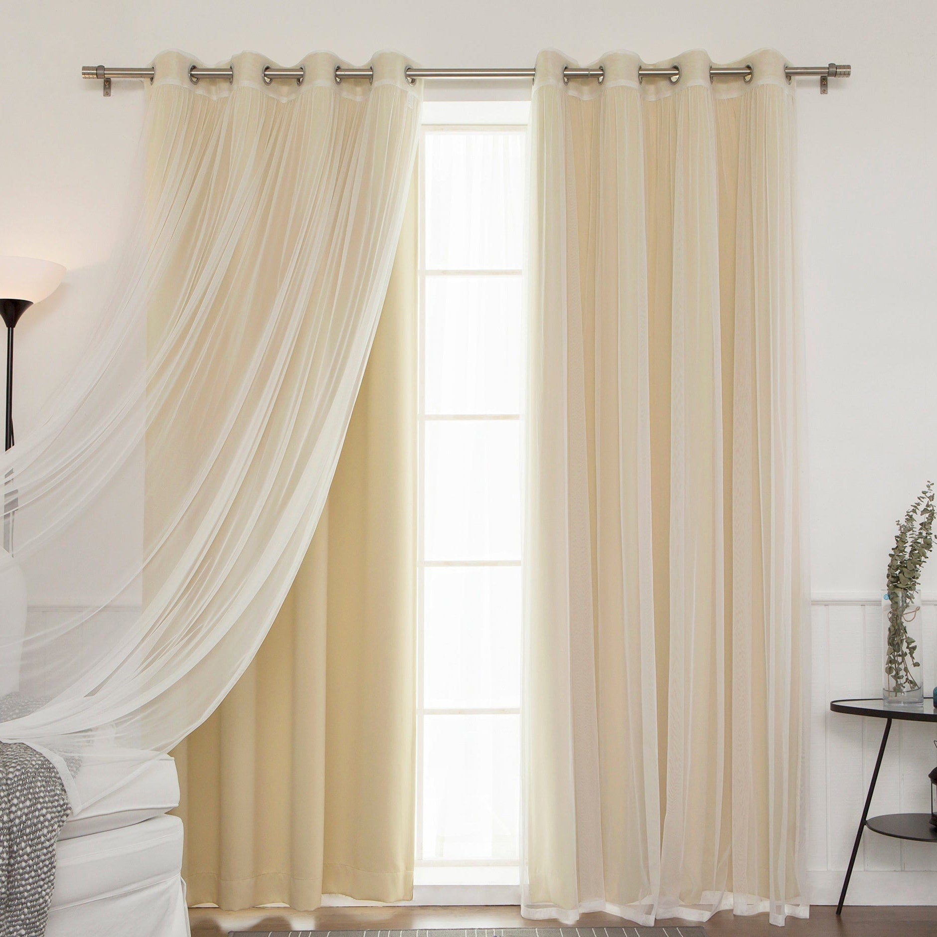 Ensemble de rideaux occultants transparents Aurora Home Mix and Match, 4 pièces