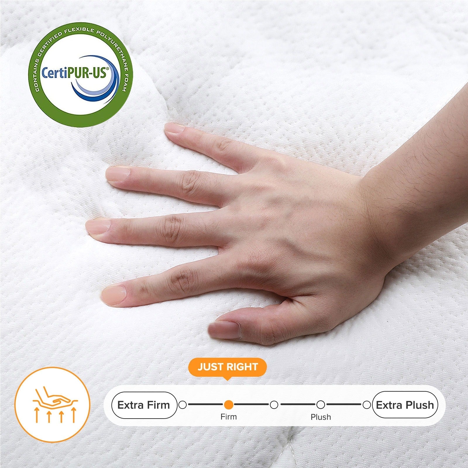 Matelas hybride ferme en mousse à mémoire de forme SweDrea de 12 po avec CertiPUR-US et Oeko-TEX, doté de ressorts renforcés.