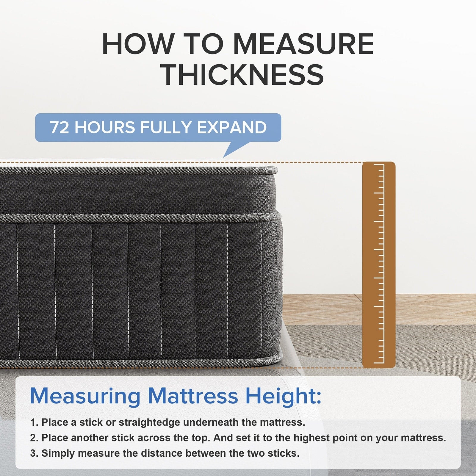 Matelas hybride SweDrea 12 po en mousse à mémoire de forme infusée de gel moelleux, rafraîchissant et respirant, certifié CertiPUR-US, SGS et OEKO-TEX