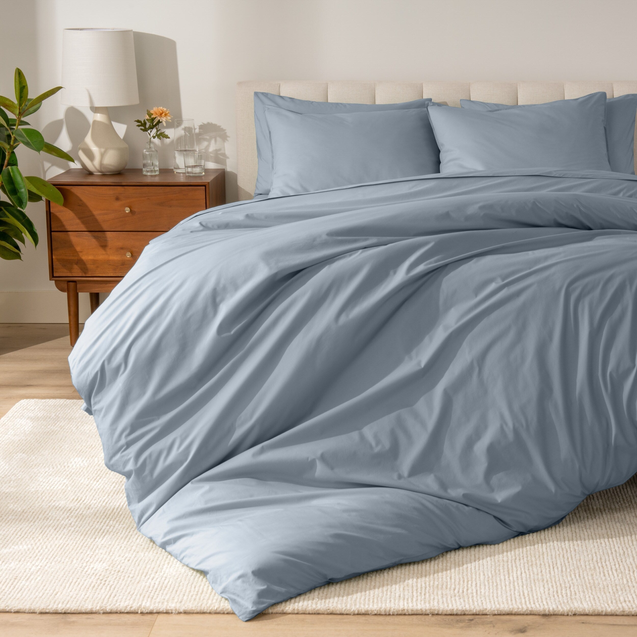 Parure de couette en percale de coton biologique Bare Home