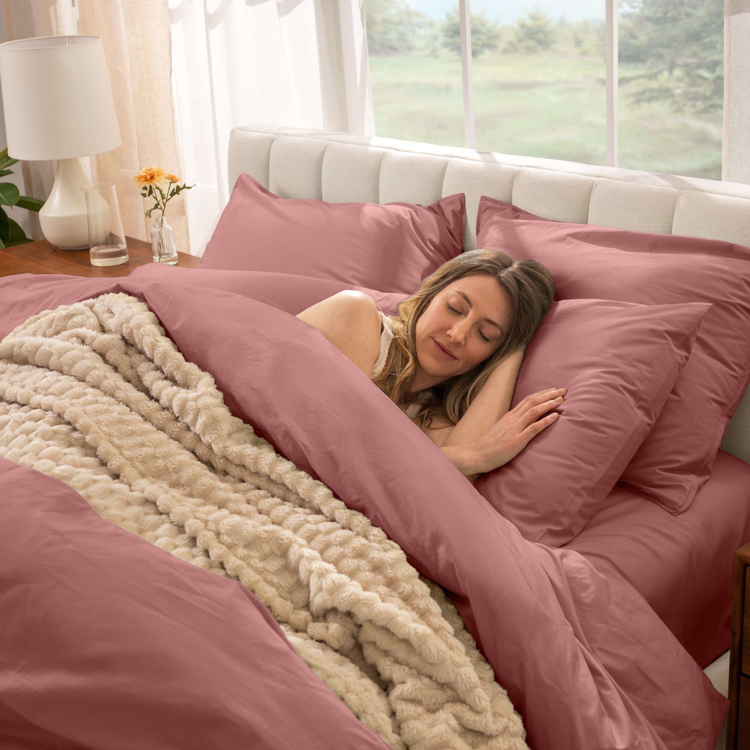 Parure de couette en percale de coton biologique Bare Home