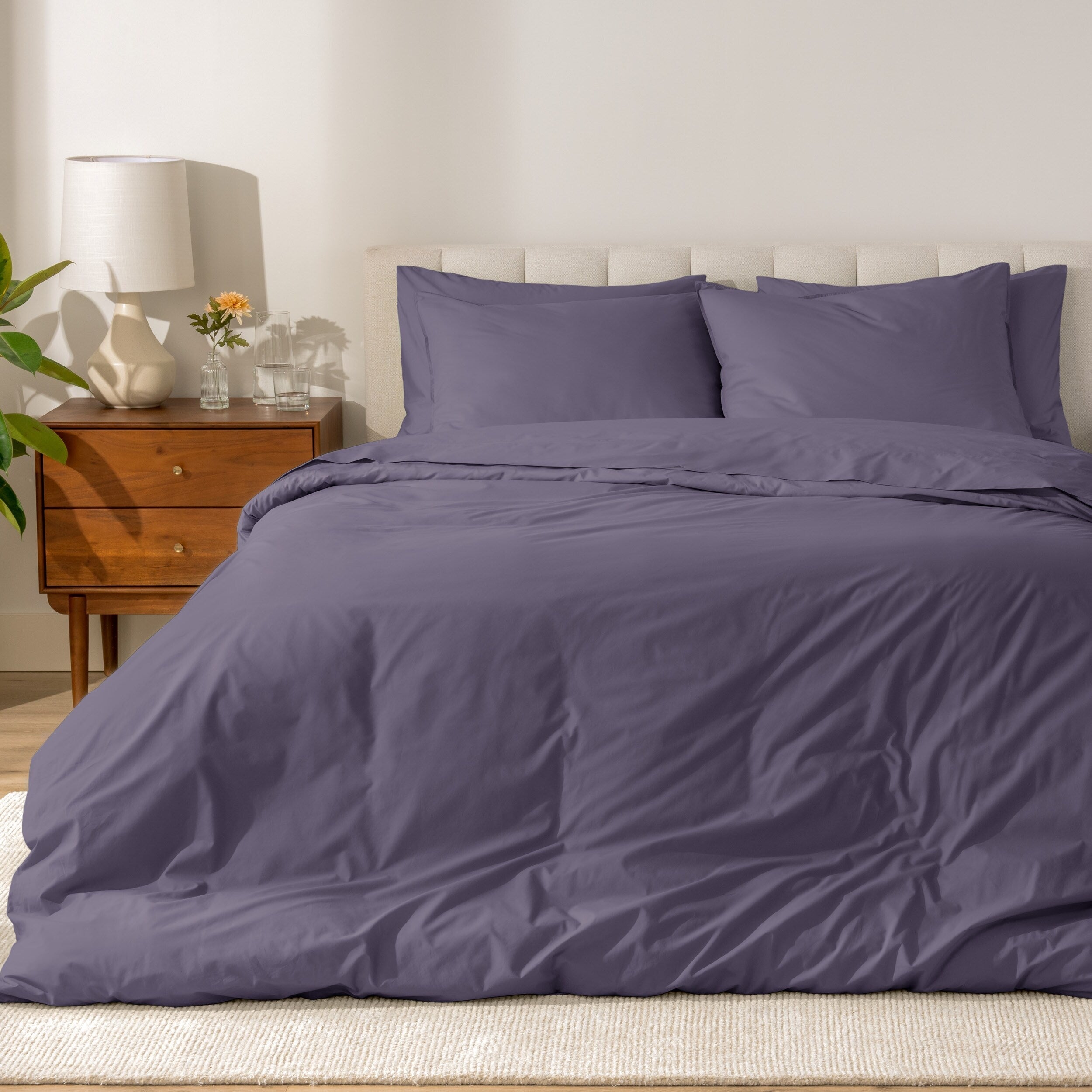 Parure de couette en percale de coton biologique Bare Home