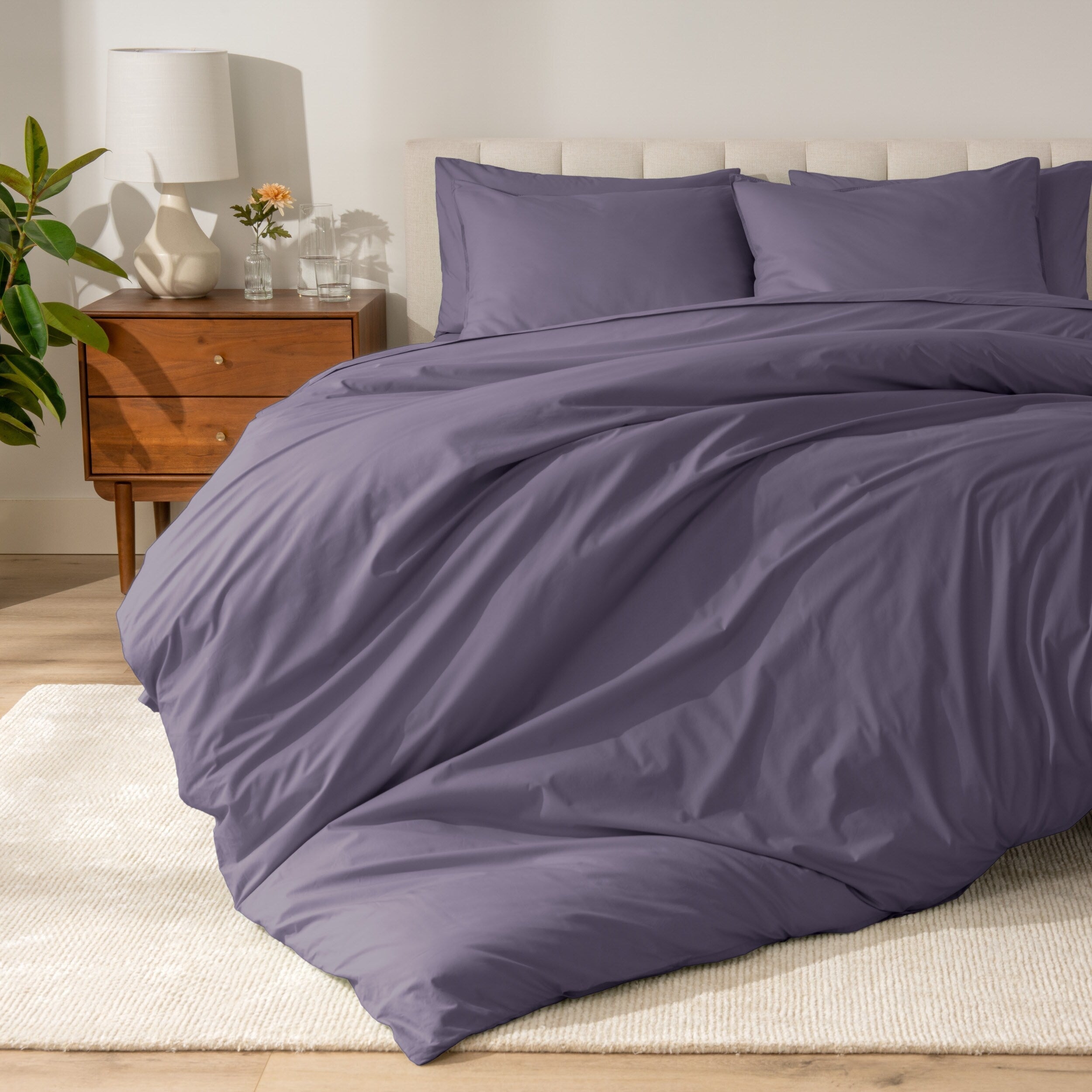 Parure de couette en percale de coton biologique Bare Home