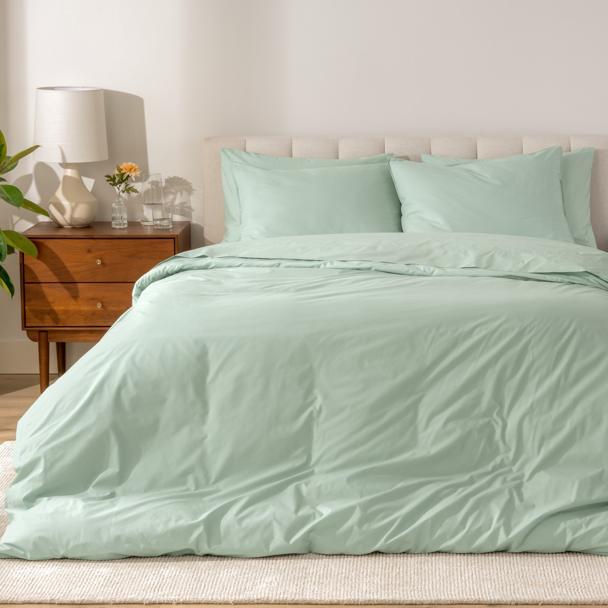 Parure de couette en percale de coton biologique Bare Home