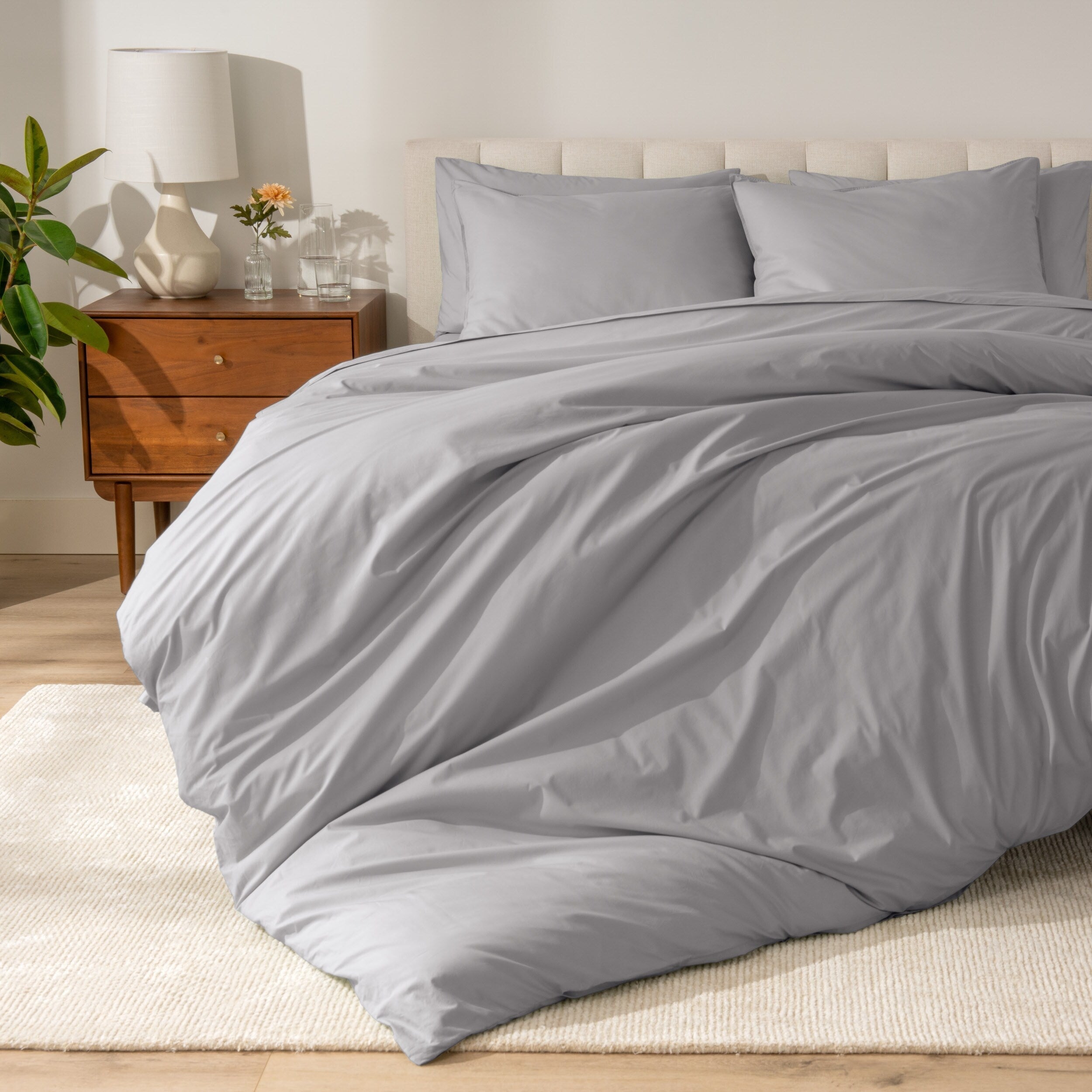 Parure de couette en percale de coton biologique Bare Home