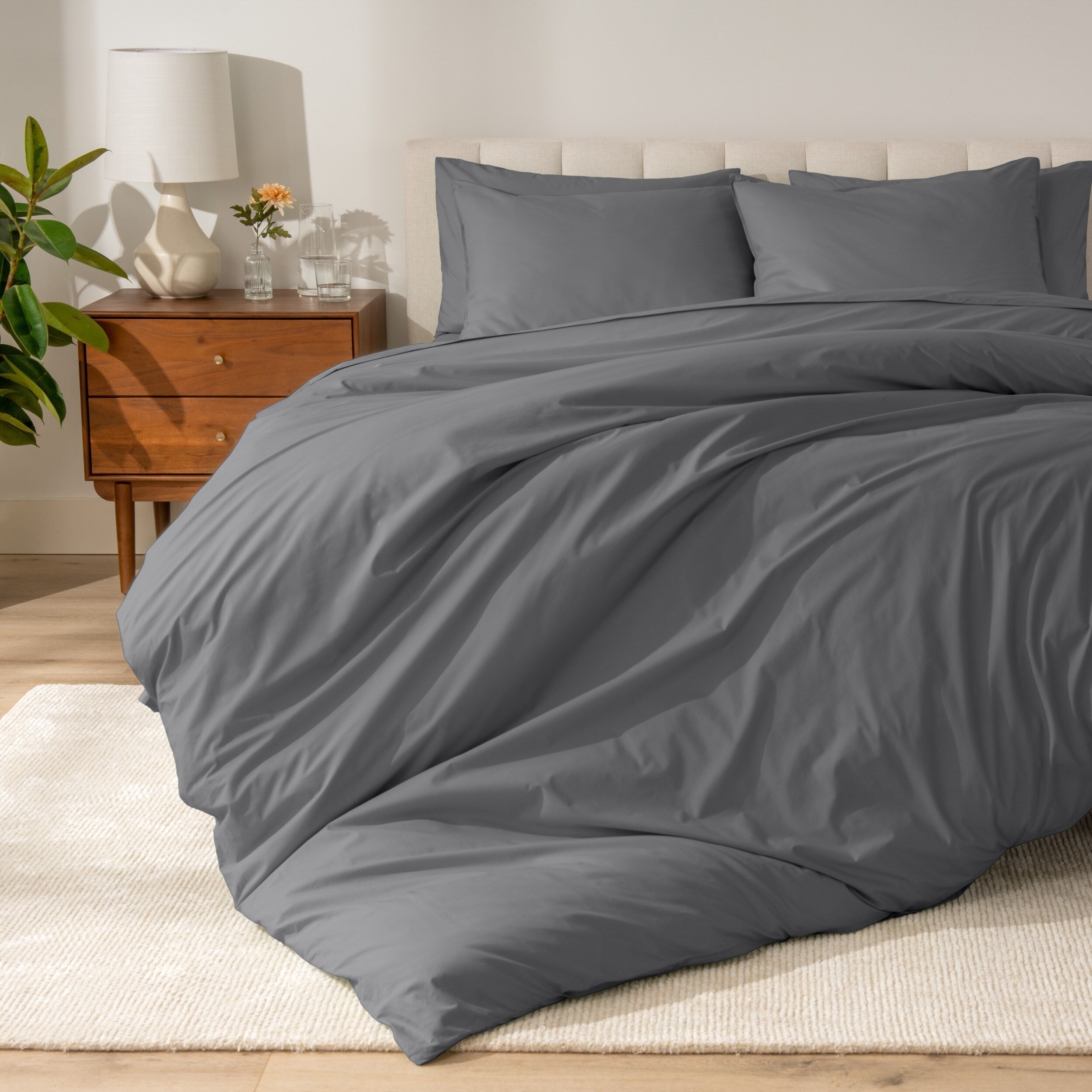 Parure de couette en percale de coton biologique Bare Home