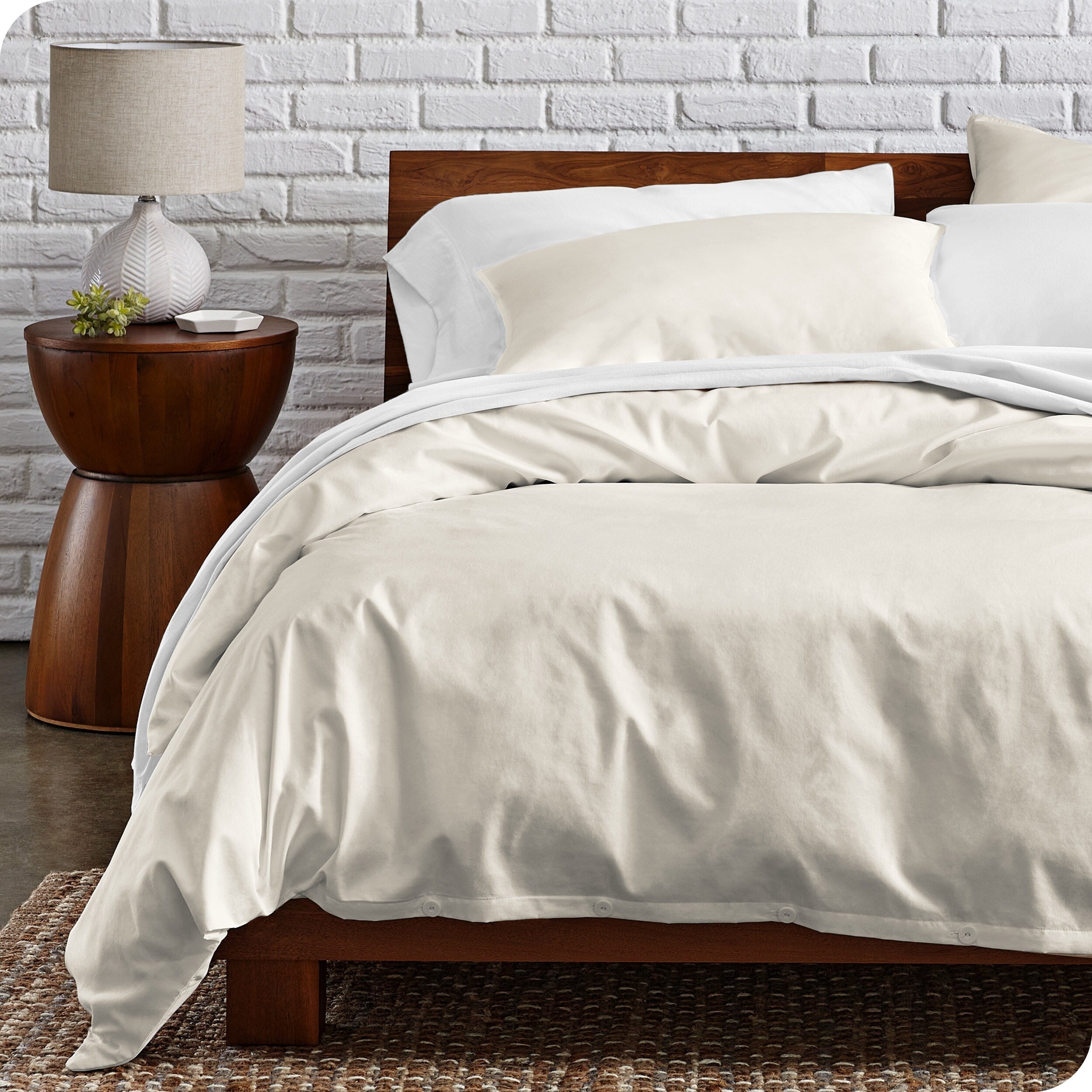 Parure de couette en percale de coton biologique Bare Home