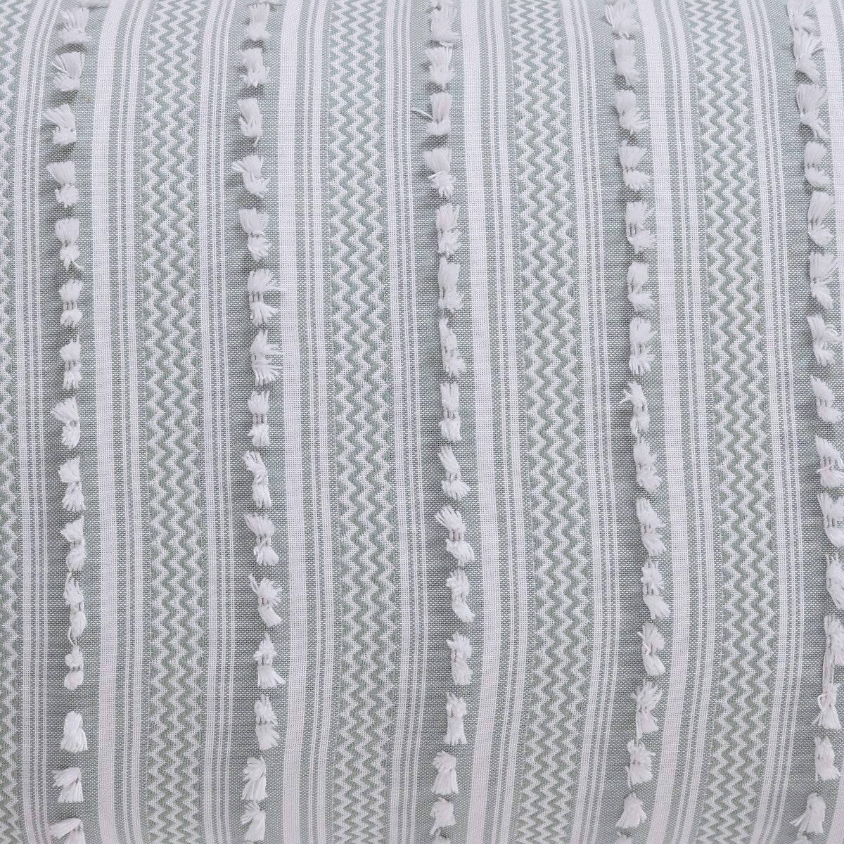 Parure de couette Angelique Better Trends 100 % coton touffeté doux en peluche chenille élégante à rayures lavable en machine et sèche-linge