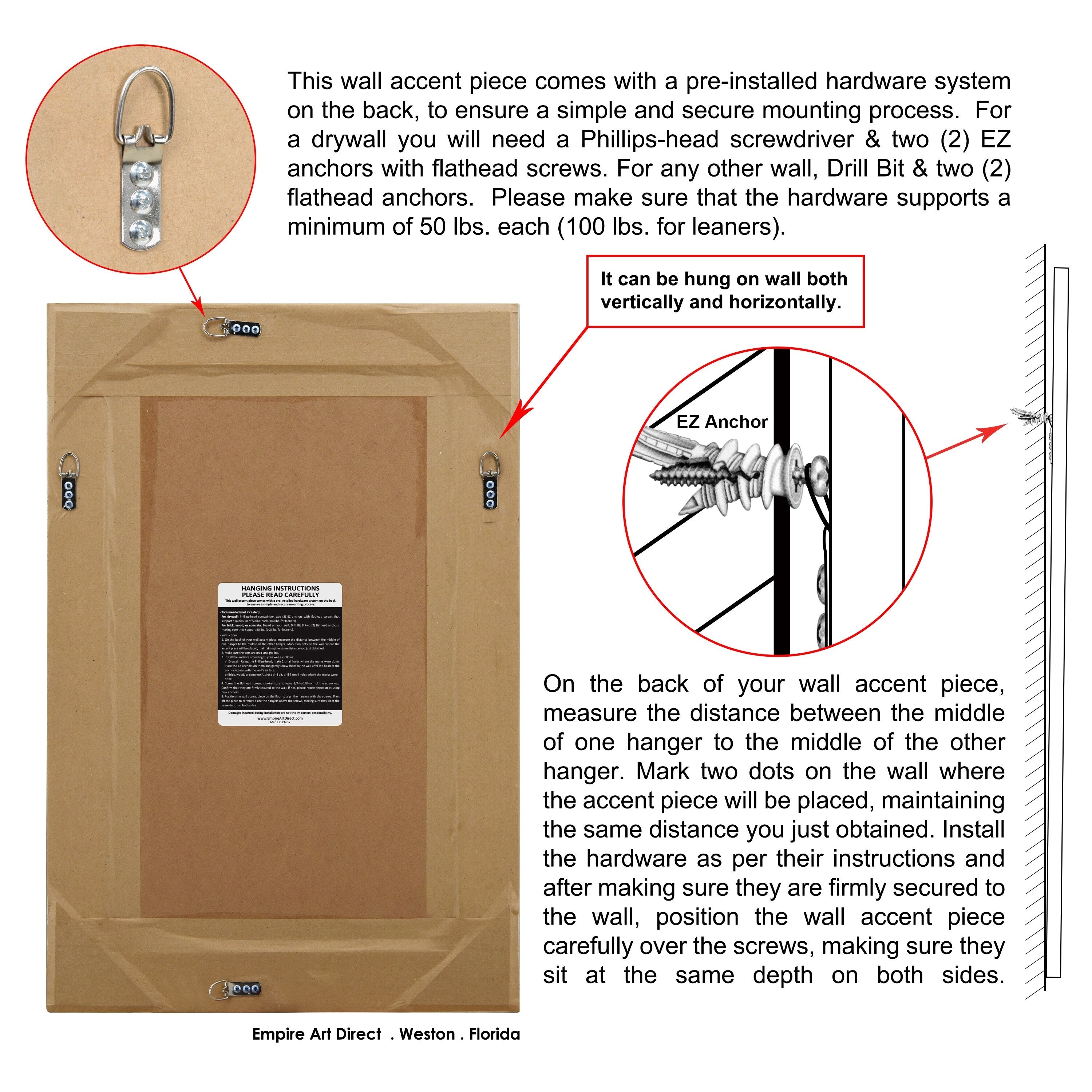 Miroir mural rectangulaire biseauté transparent HD pour salle de bain, coiffeuse et chambre à coucher, 3 tailles