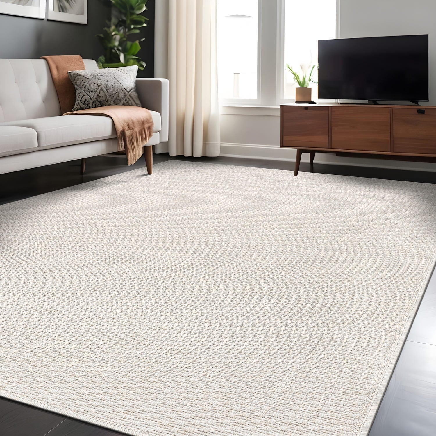 Tapis Beverly Rug en jute facile à nettoyer et ne perd pas ses poils