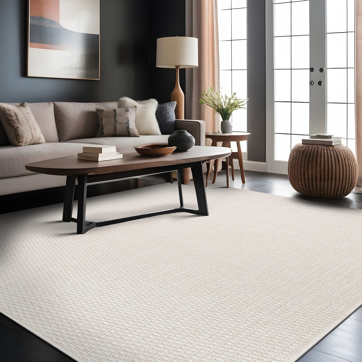 Tapis Beverly Rug en jute facile à nettoyer et ne perd pas ses poils
