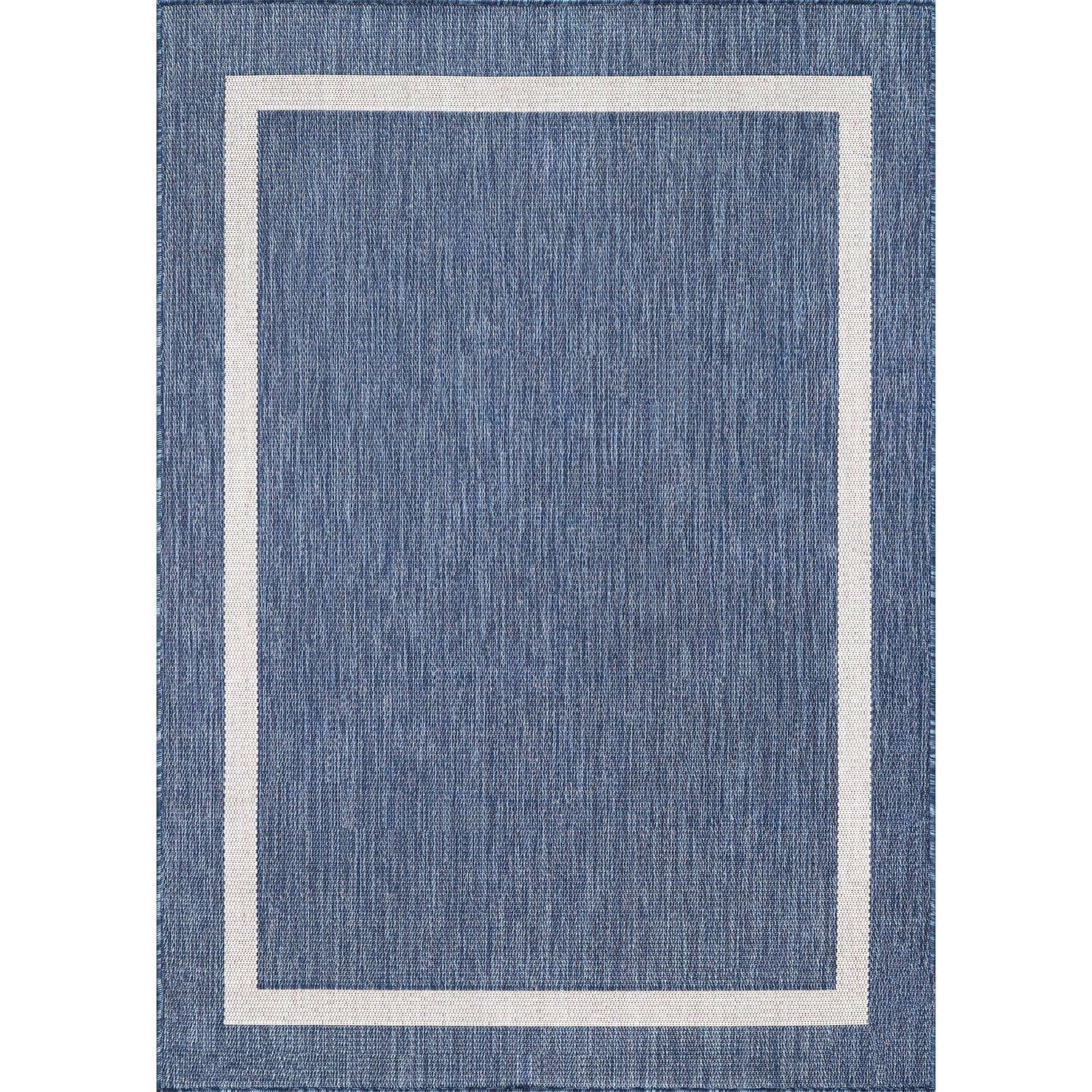 Tapis d'intérieur/extérieur moderne à bordures Beverly Rug, moquette d'extérieur pour patio, terrasse, porche
