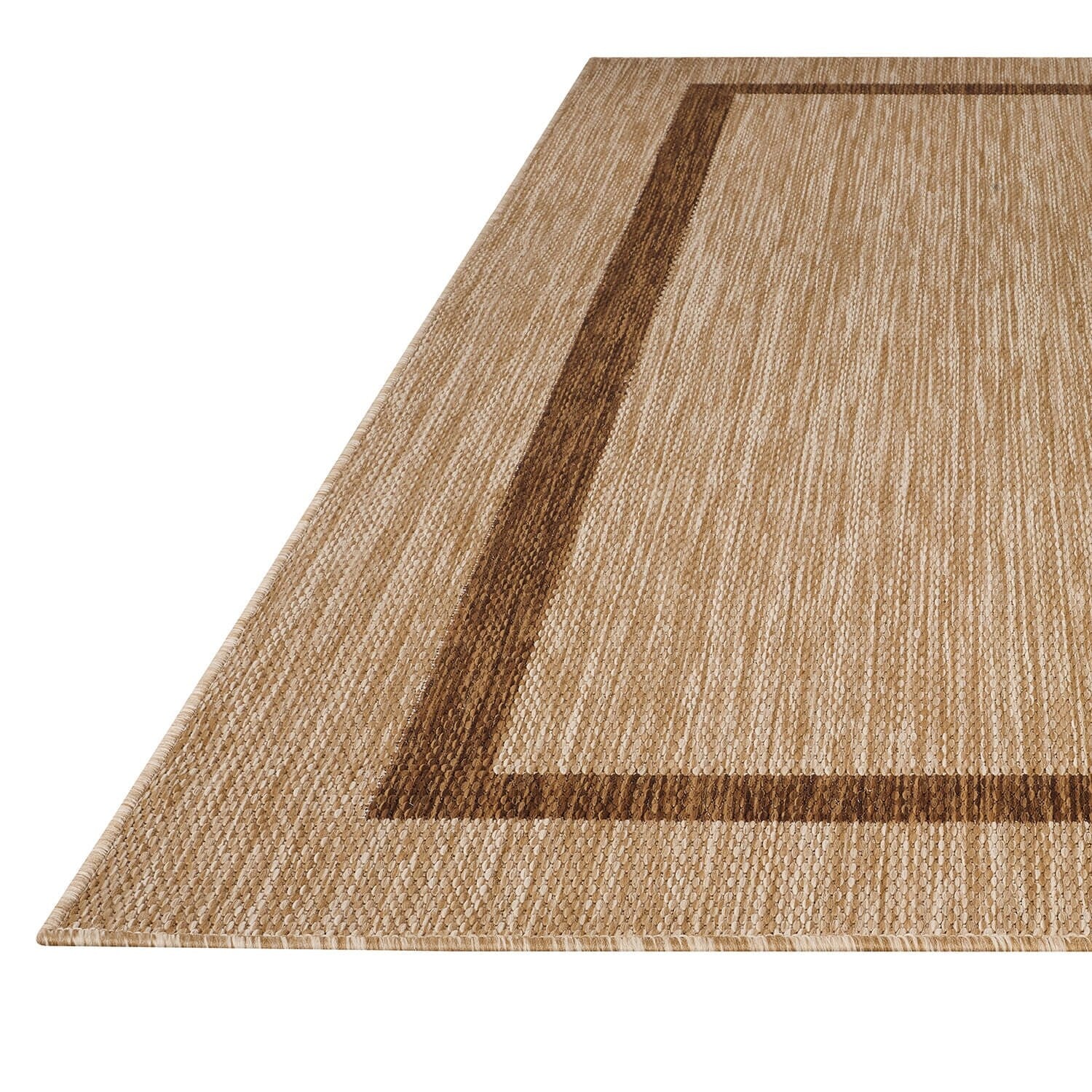 Tapis d'intérieur/extérieur moderne à bordures Beverly Rug, moquette d'extérieur pour patio, terrasse, porche