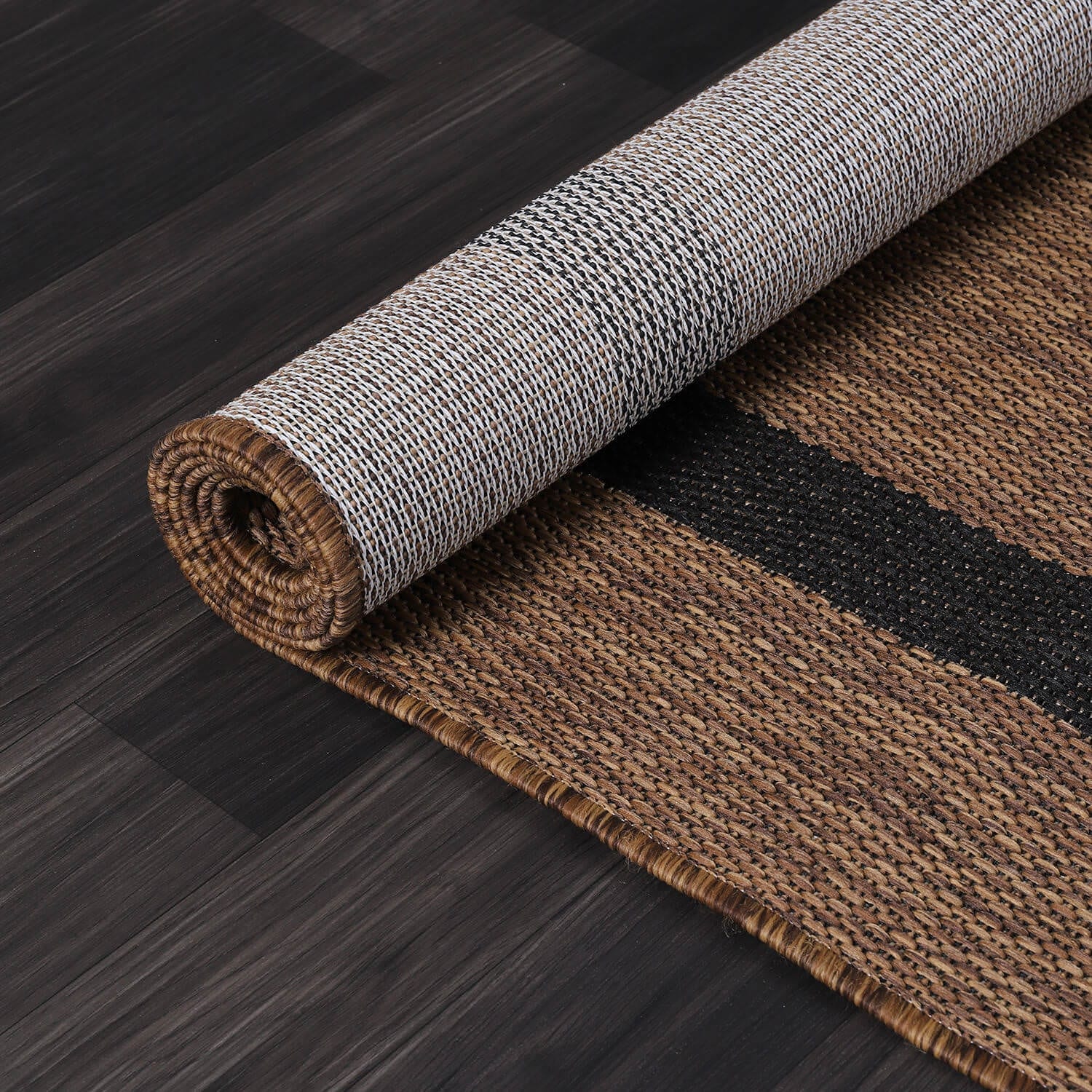 Tapis d'intérieur/extérieur moderne à bordures Beverly Rug, moquette d'extérieur pour patio, terrasse, porche