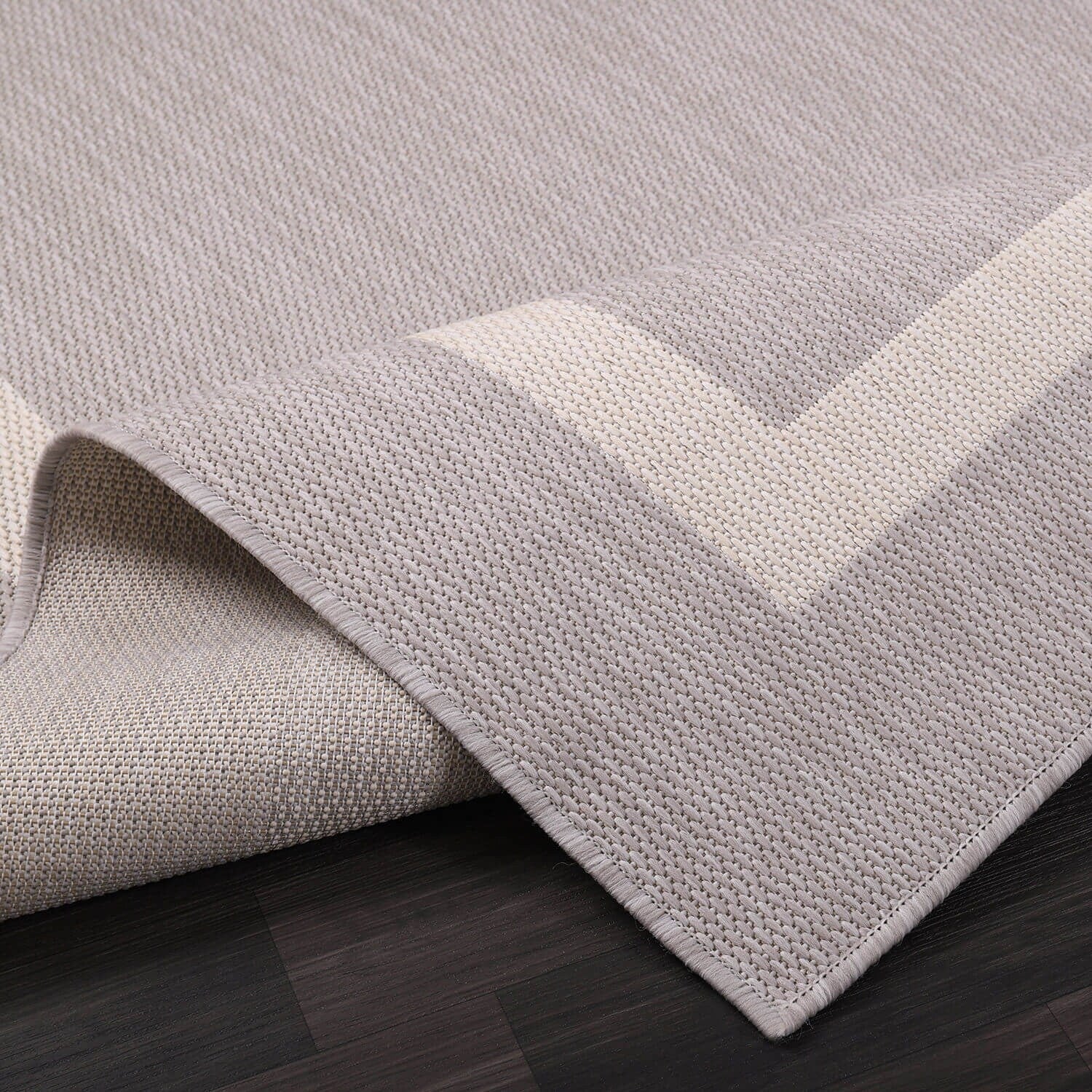 Tapis d'intérieur/extérieur moderne à bordures Beverly Rug, moquette d'extérieur pour patio, terrasse, porche