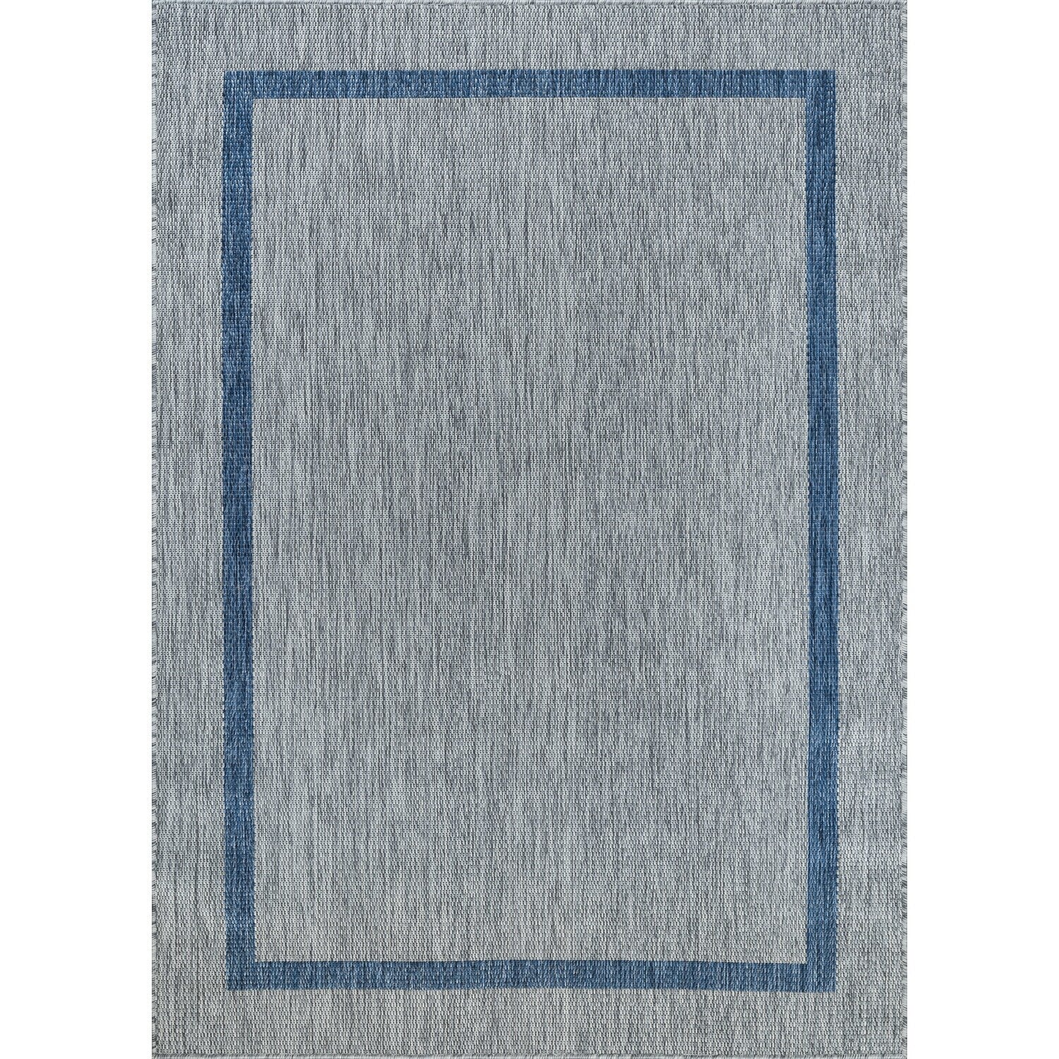 Tapis d'intérieur/extérieur moderne à bordures Beverly Rug, moquette d'extérieur pour patio, terrasse, porche