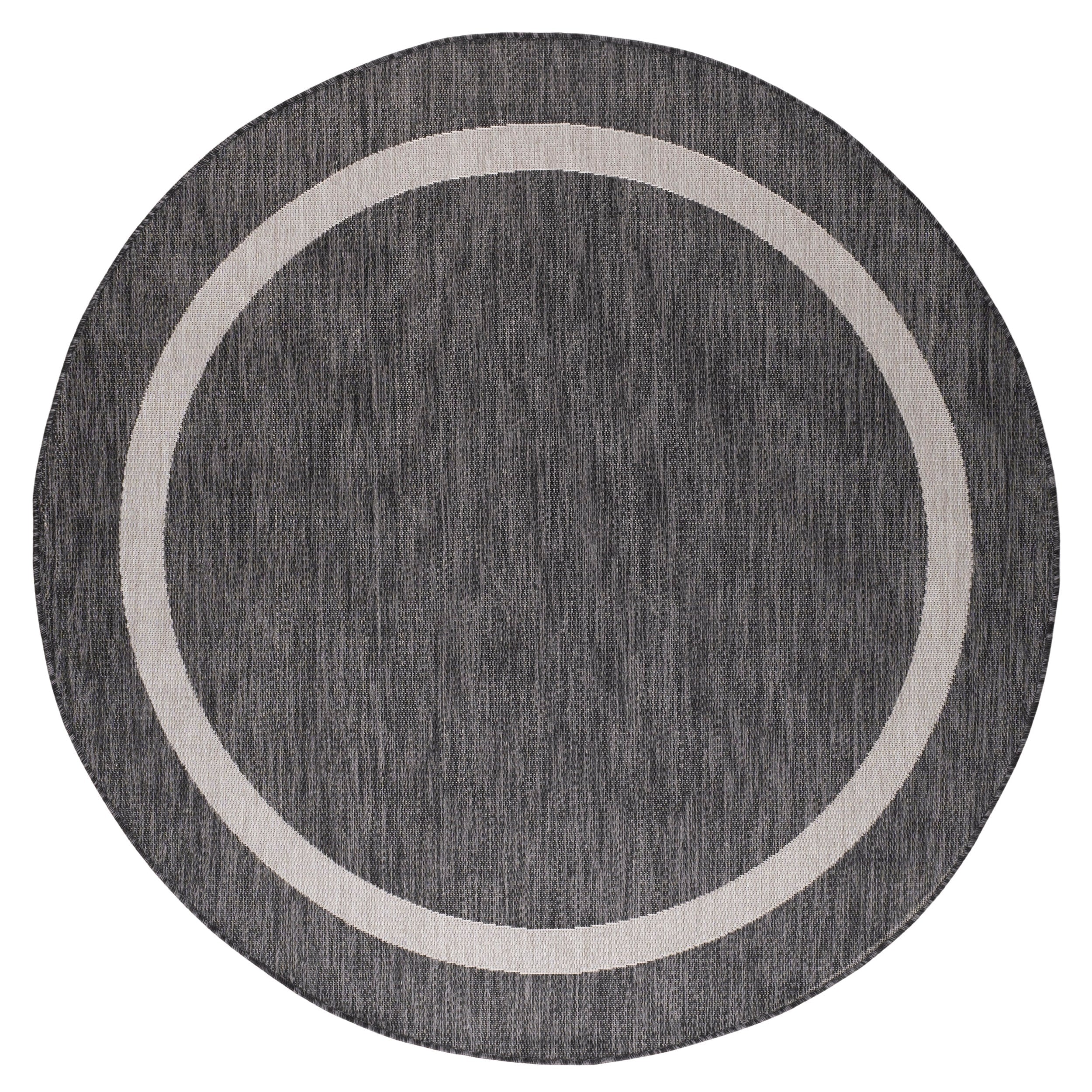 Tapis d'intérieur/extérieur moderne à bordures Beverly Rug, moquette d'extérieur pour patio, terrasse, porche