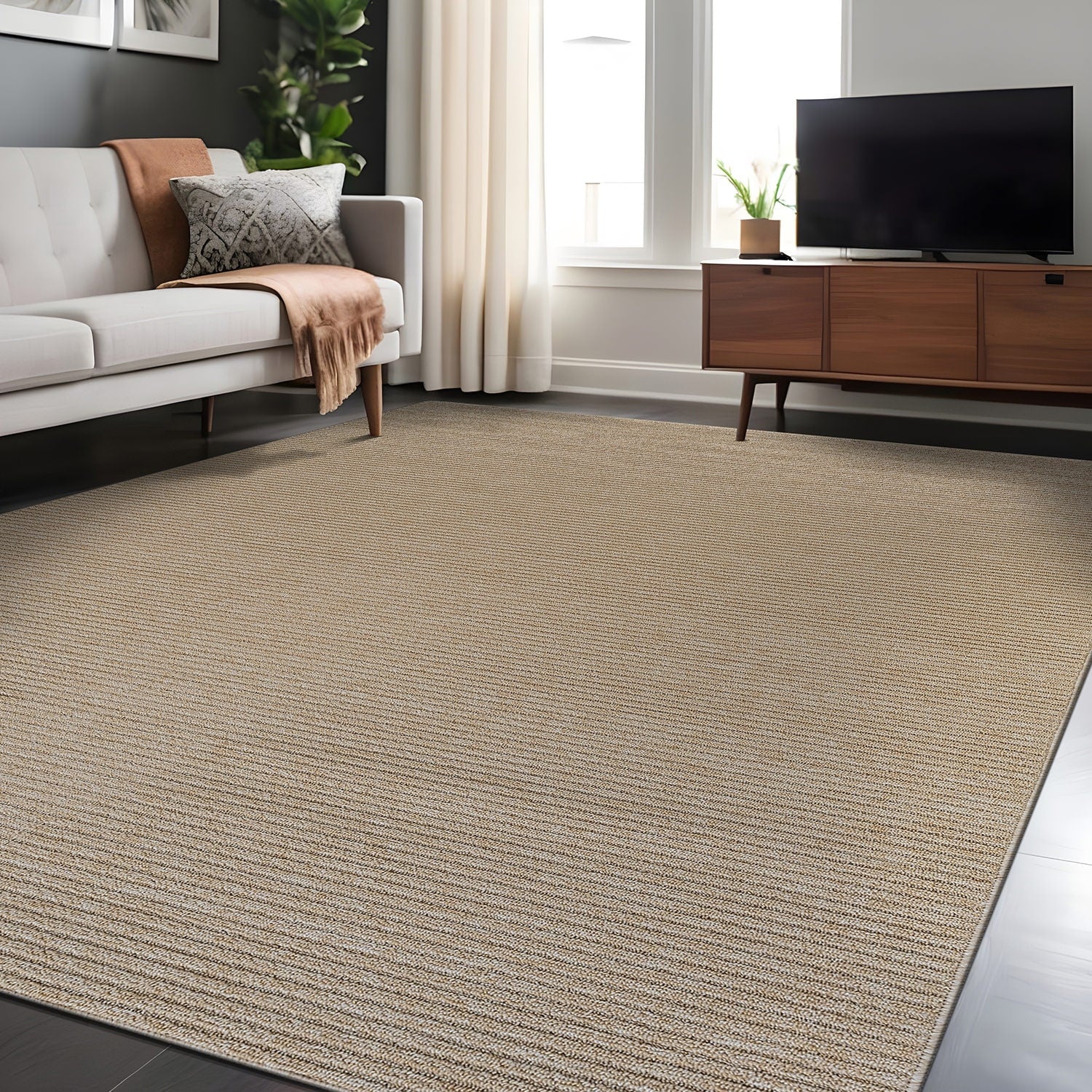 Tapis d'intérieur lavable et antidérapant Beverly Rug, couleur unie