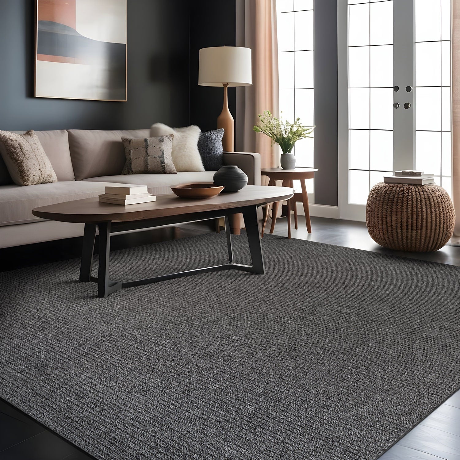 Tapis d'intérieur lavable et antidérapant Beverly Rug, couleur unie