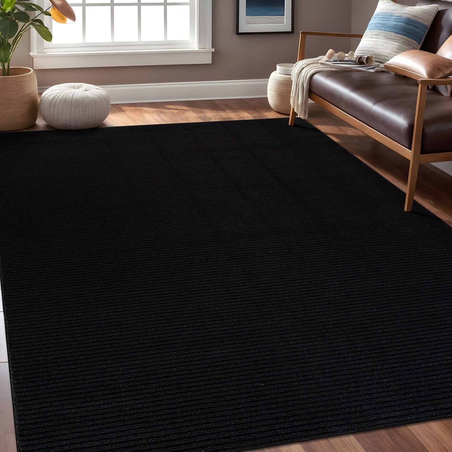 Tapis d'intérieur lavable et antidérapant Beverly Rug, couleur unie