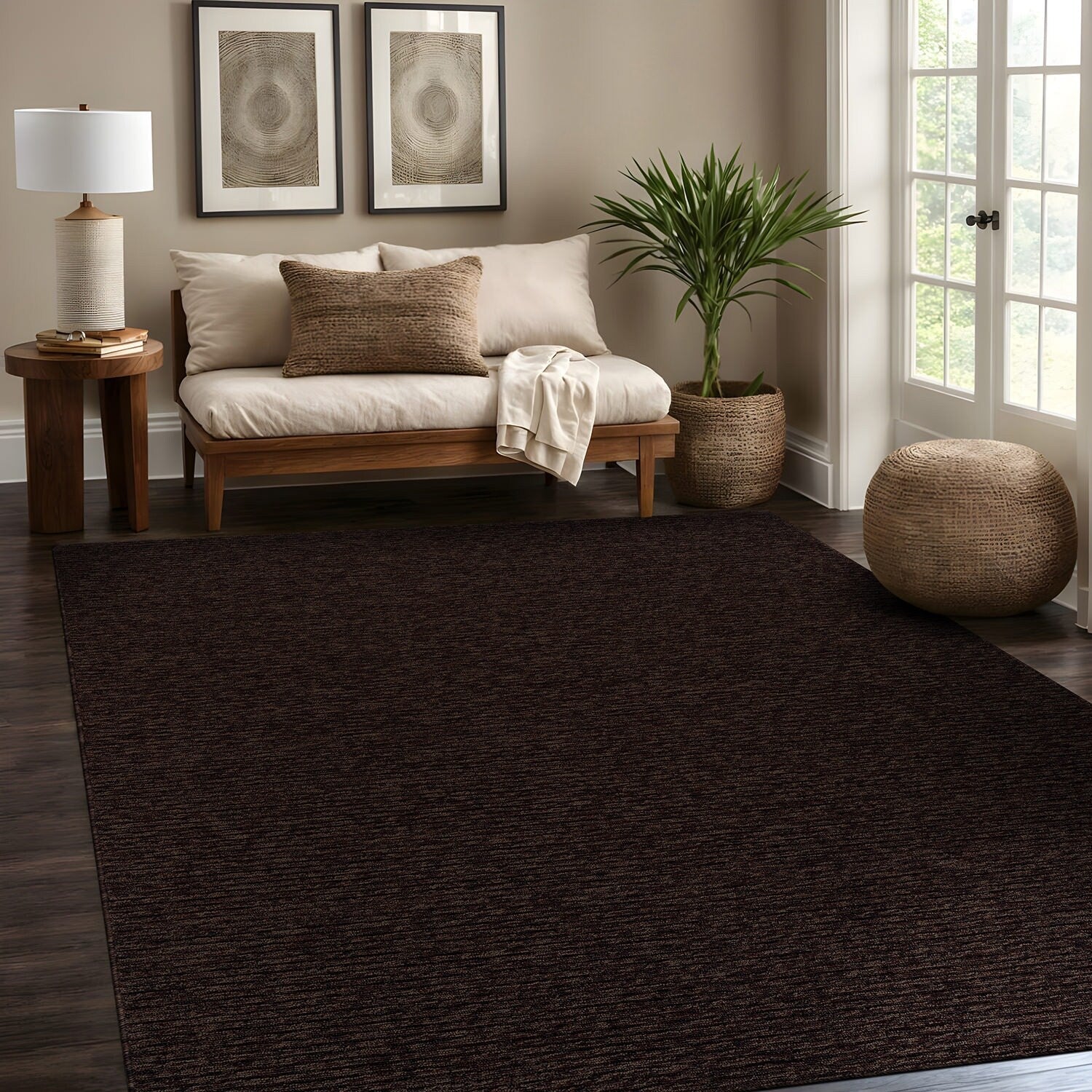Tapis d'intérieur lavable et antidérapant Beverly Rug, couleur unie