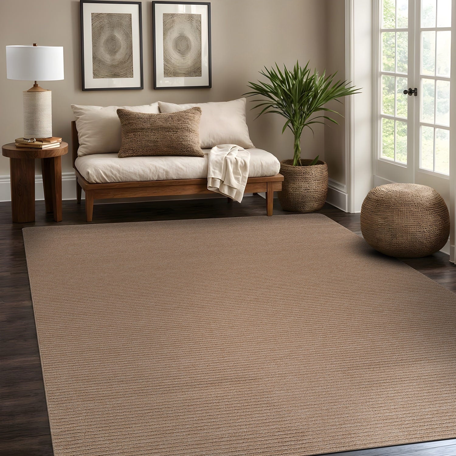 Tapis d'intérieur lavable et antidérapant Beverly Rug, couleur unie