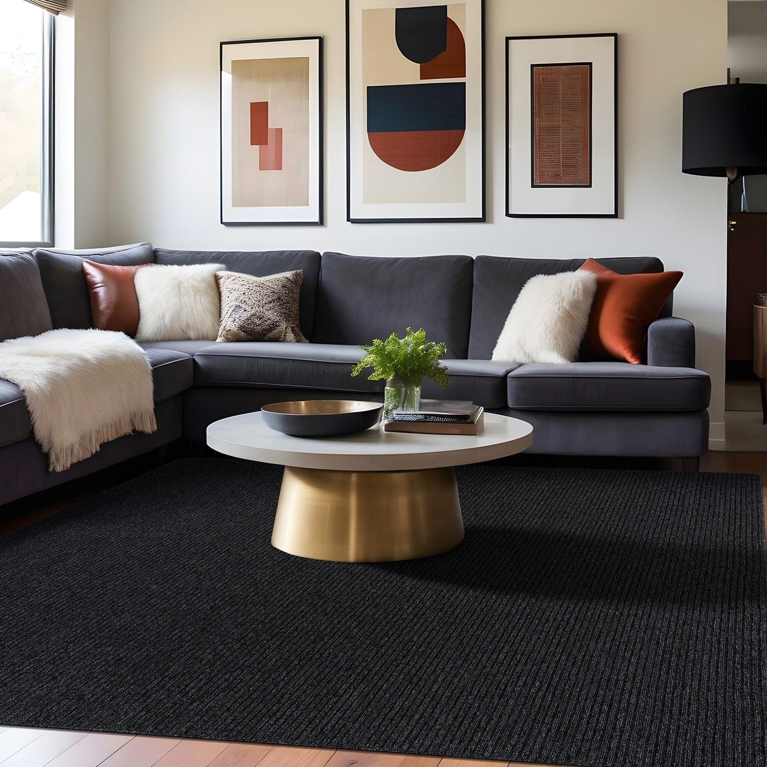 Tapis d'intérieur lavable et antidérapant Beverly Rug, couleur unie