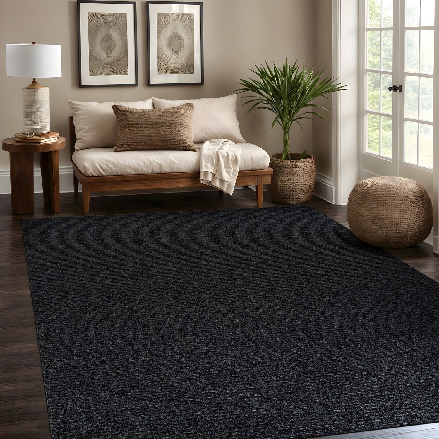 Tapis d'intérieur lavable et antidérapant Beverly Rug, couleur unie