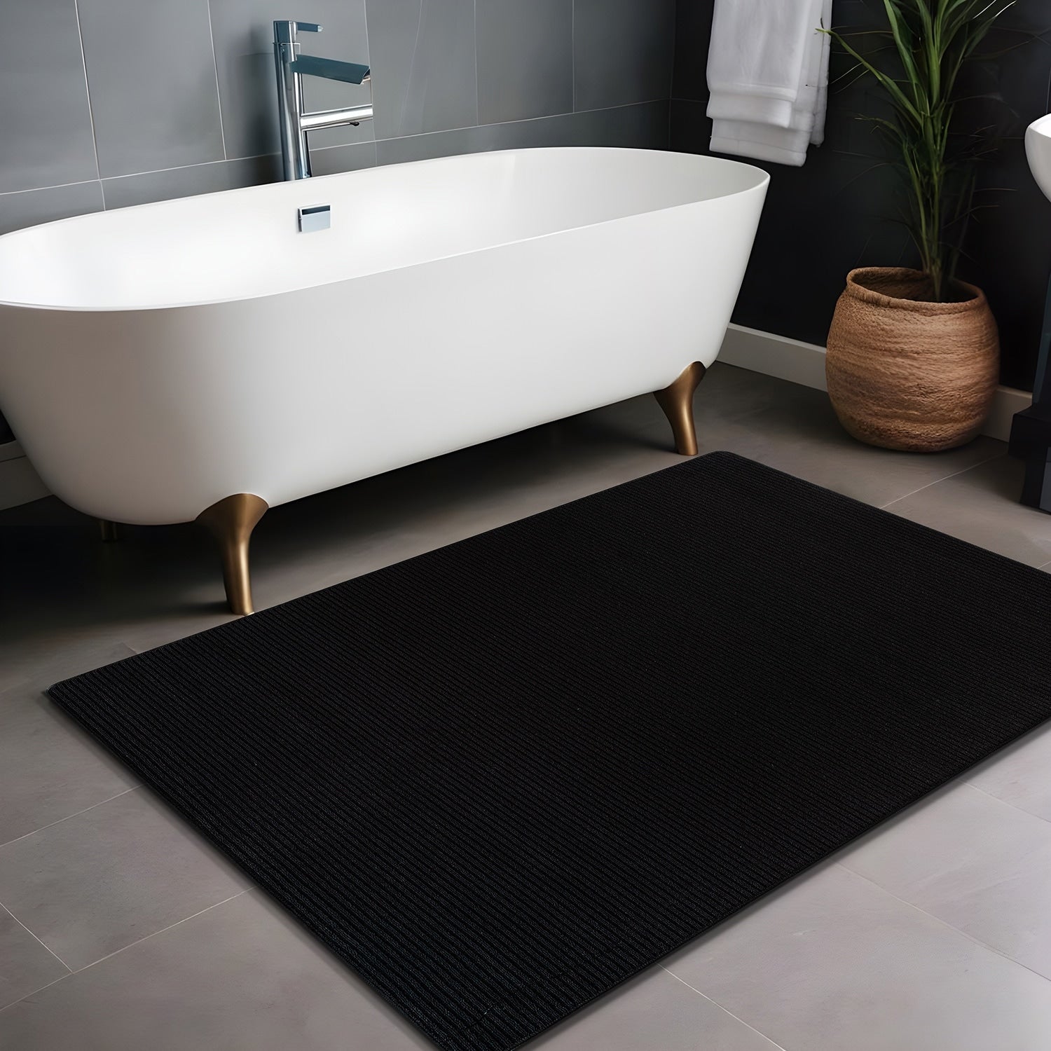 Tapis d'intérieur lavable et antidérapant Beverly Rug, couleur unie