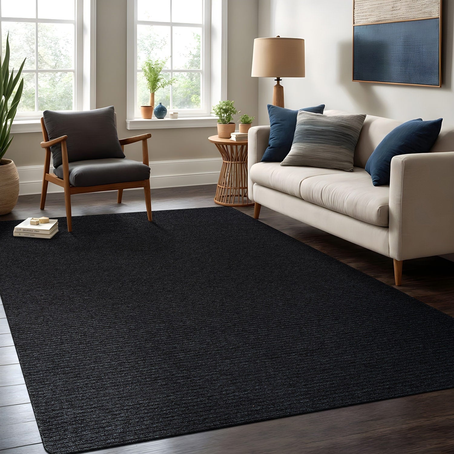 Tapis d'intérieur lavable et antidérapant Beverly Rug, couleur unie