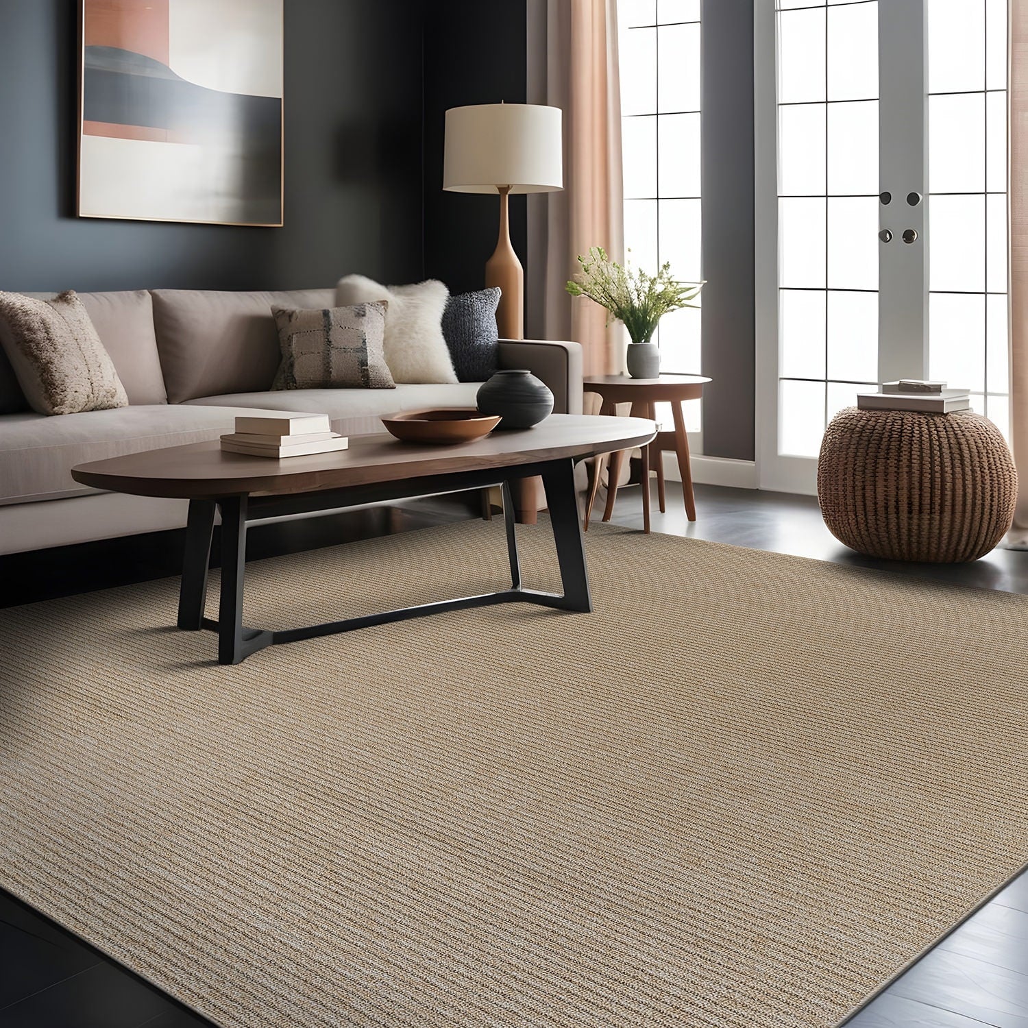 Tapis d'intérieur lavable et antidérapant Beverly Rug, couleur unie