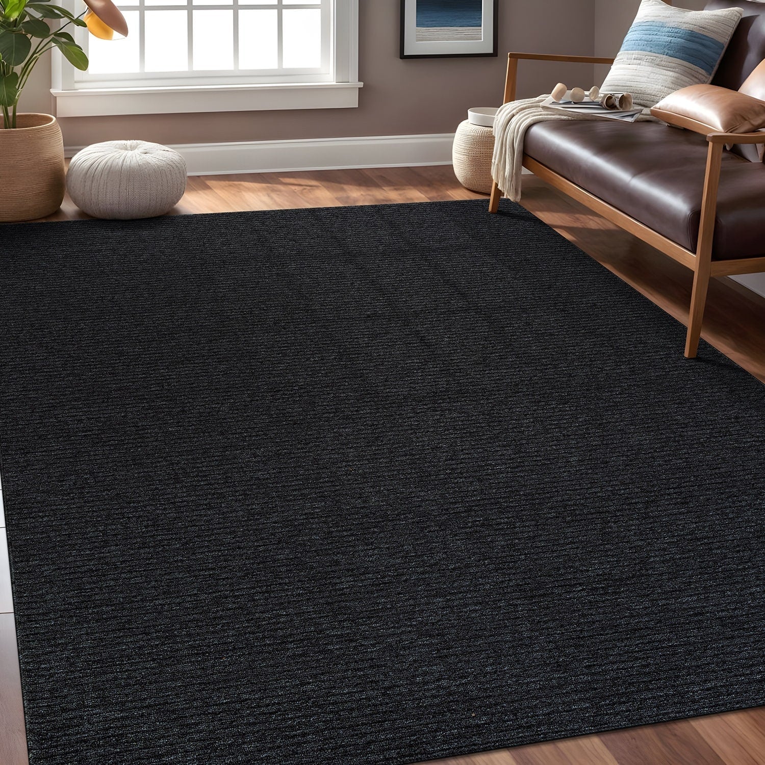 Tapis d'intérieur lavable et antidérapant Beverly Rug, couleur unie