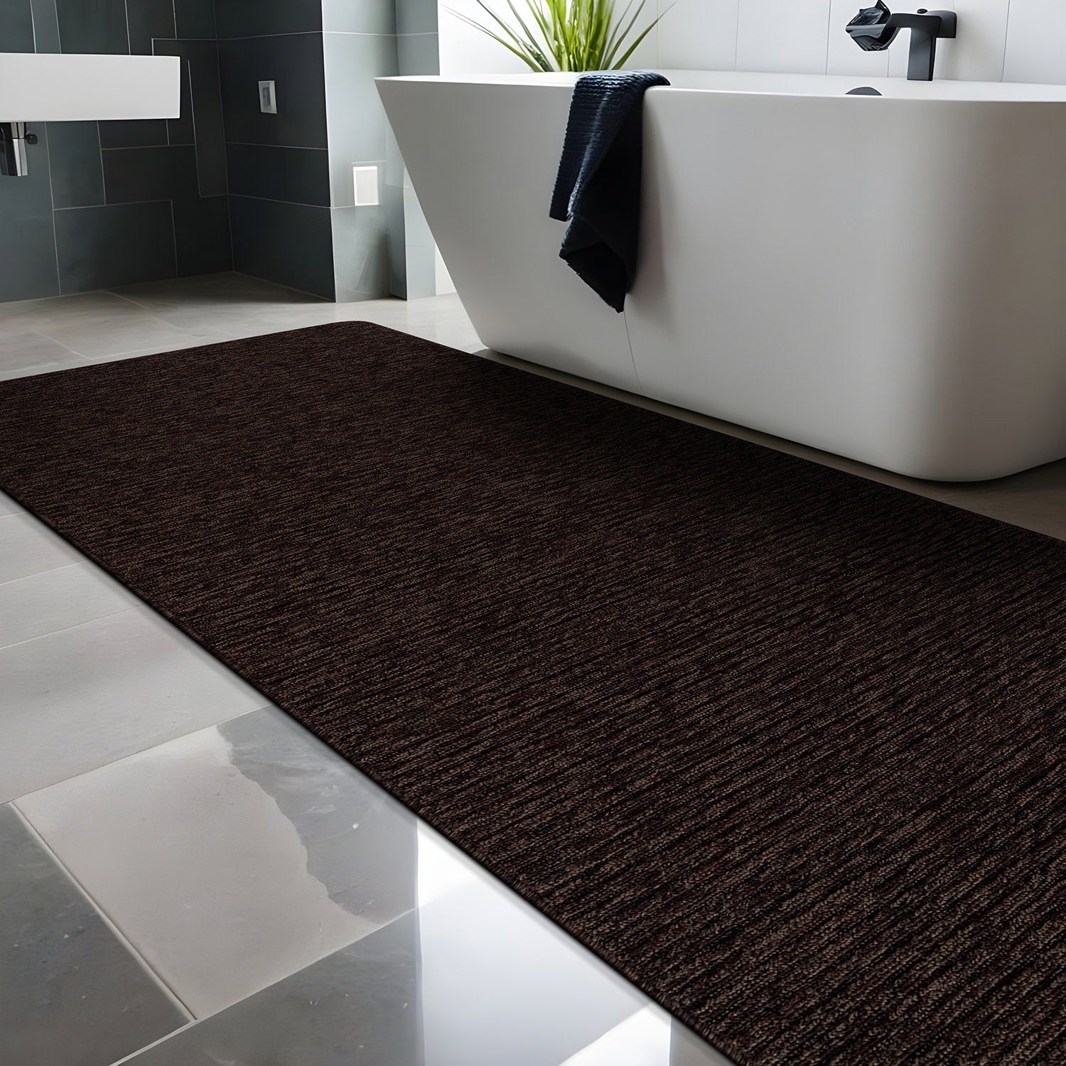 Tapis d'intérieur lavable et antidérapant Beverly Rug, couleur unie