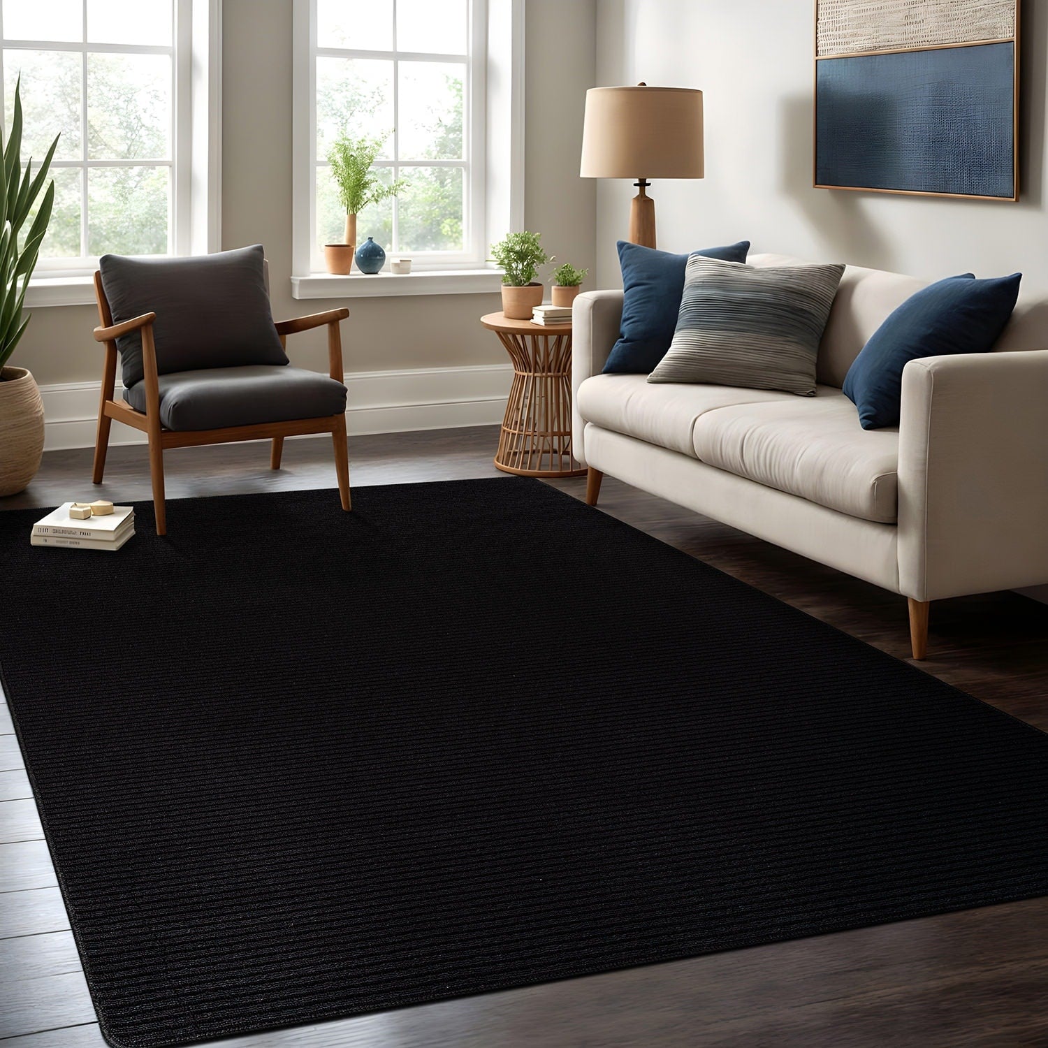 Tapis d'intérieur lavable et antidérapant Beverly Rug, couleur unie
