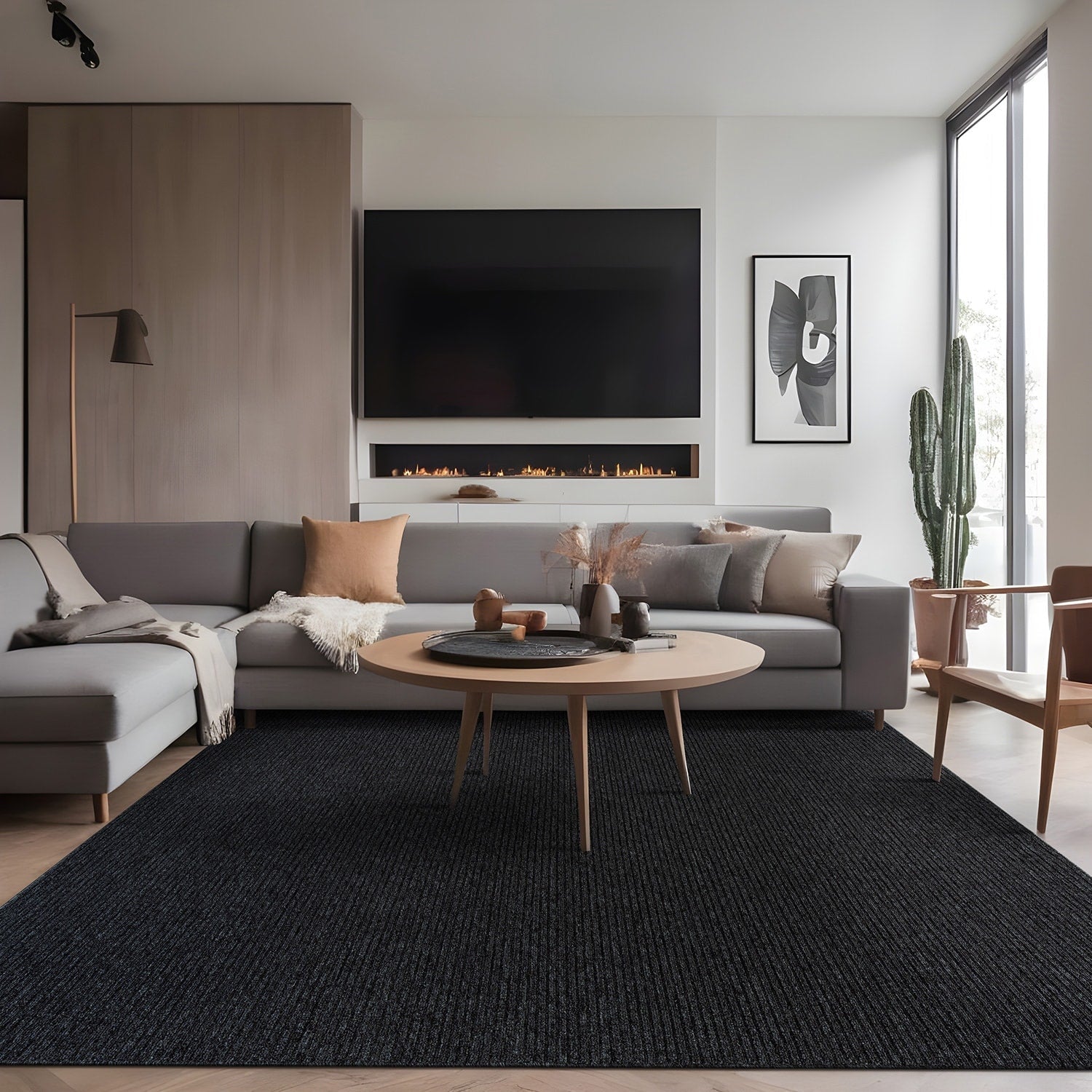 Tapis d'intérieur lavable et antidérapant Beverly Rug, couleur unie