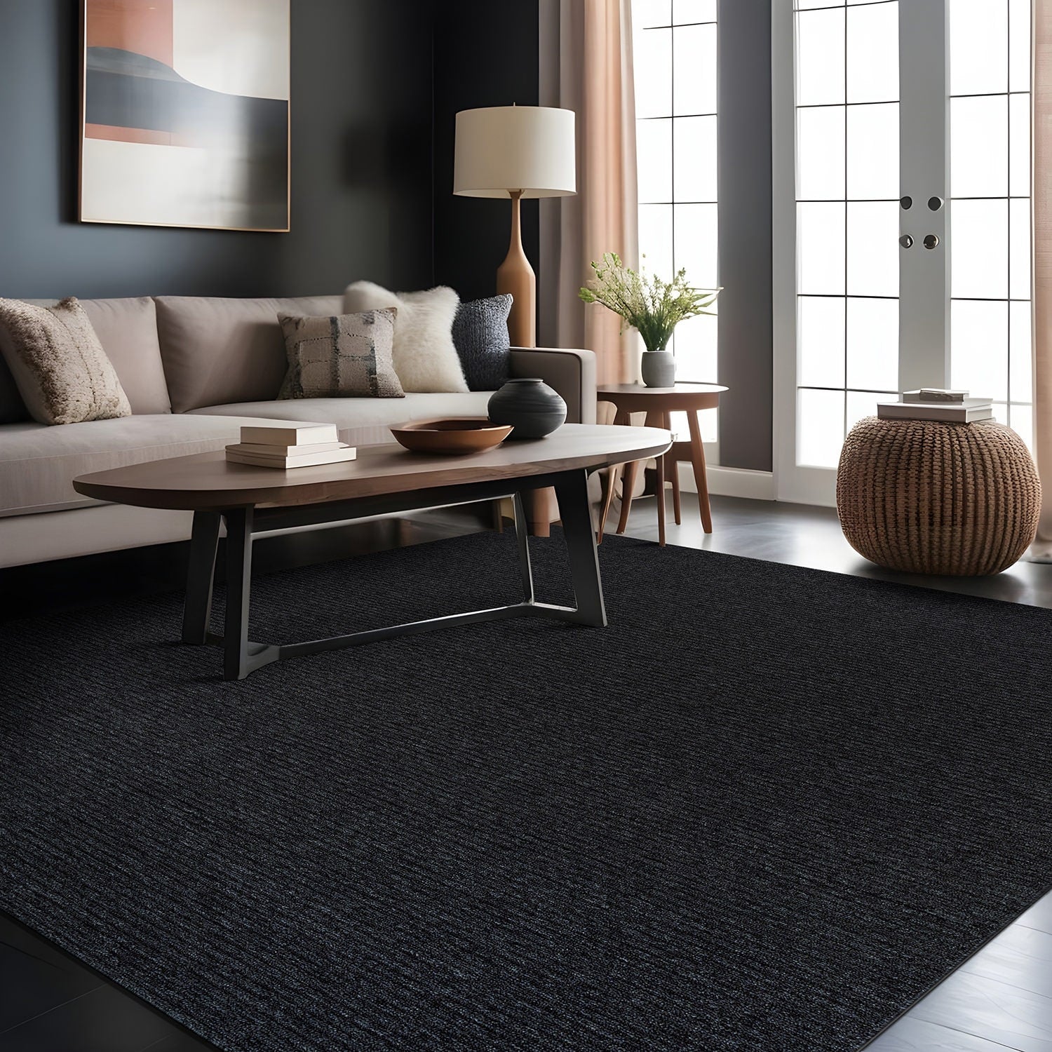 Tapis d'intérieur lavable et antidérapant Beverly Rug, couleur unie